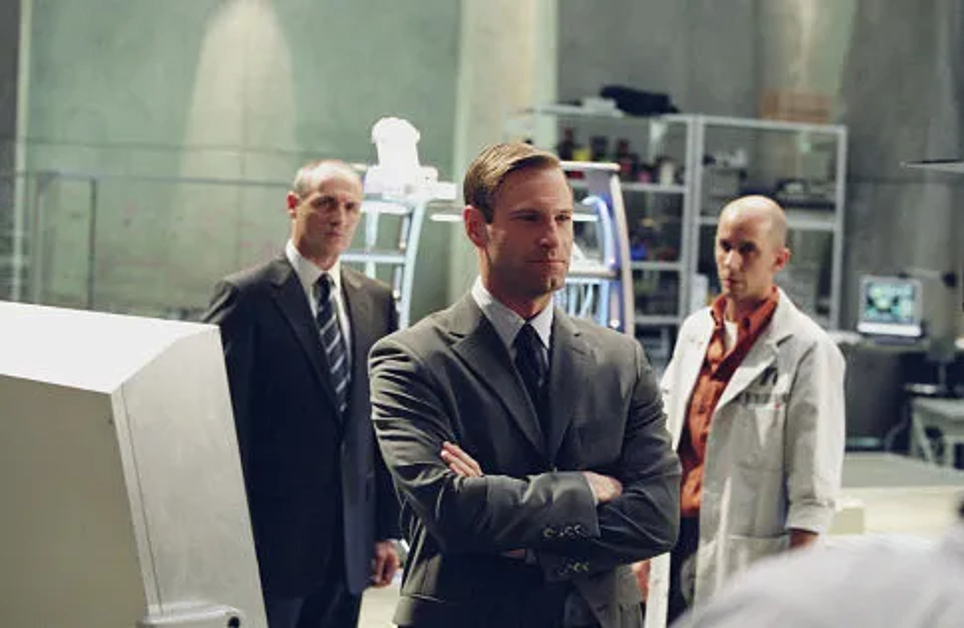 Aaron Eckhart, Colm Feore, and Christopher Kennedy in Paycheck (2003)