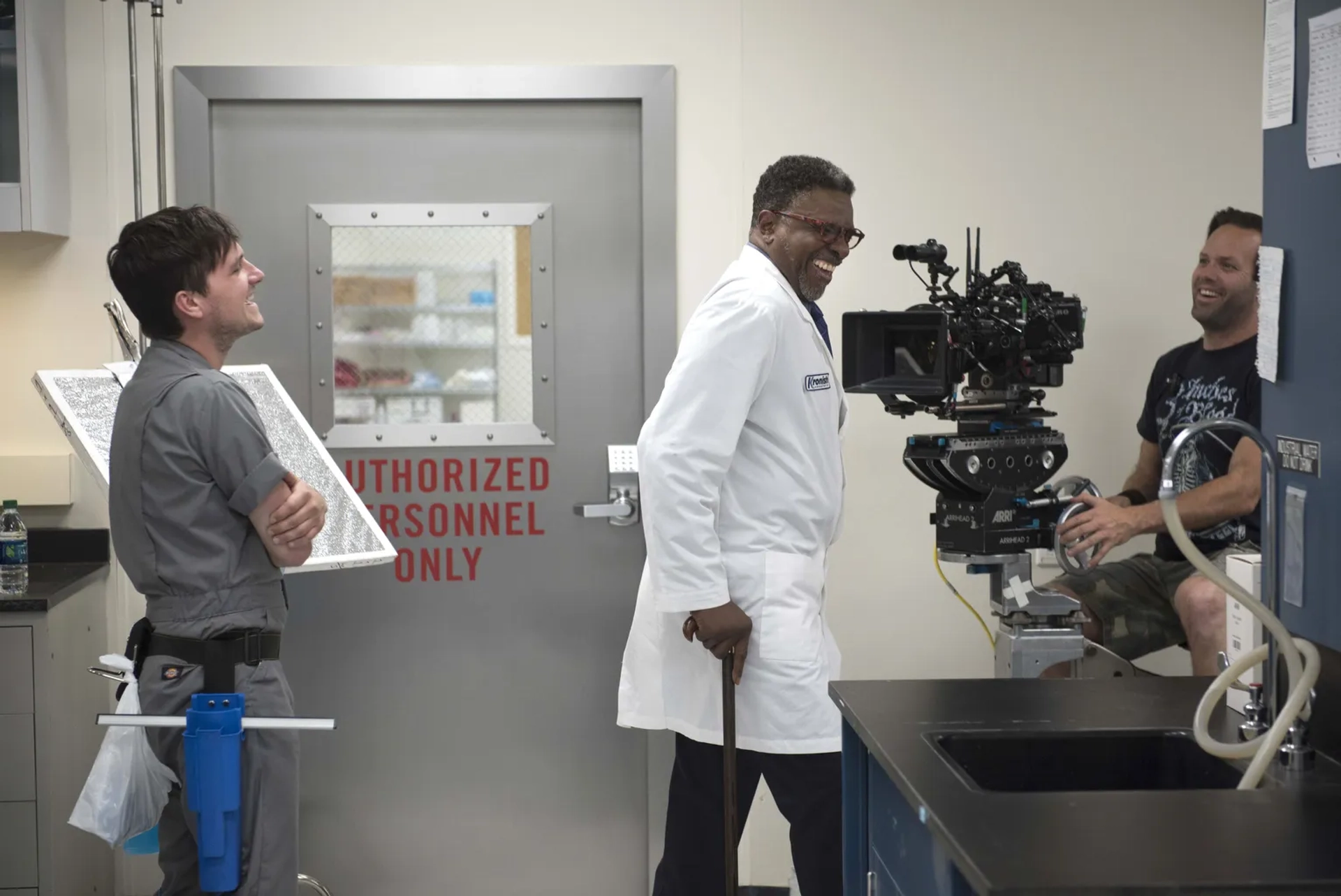 Keith David and Josh Hutcherson in Future Man (2017)