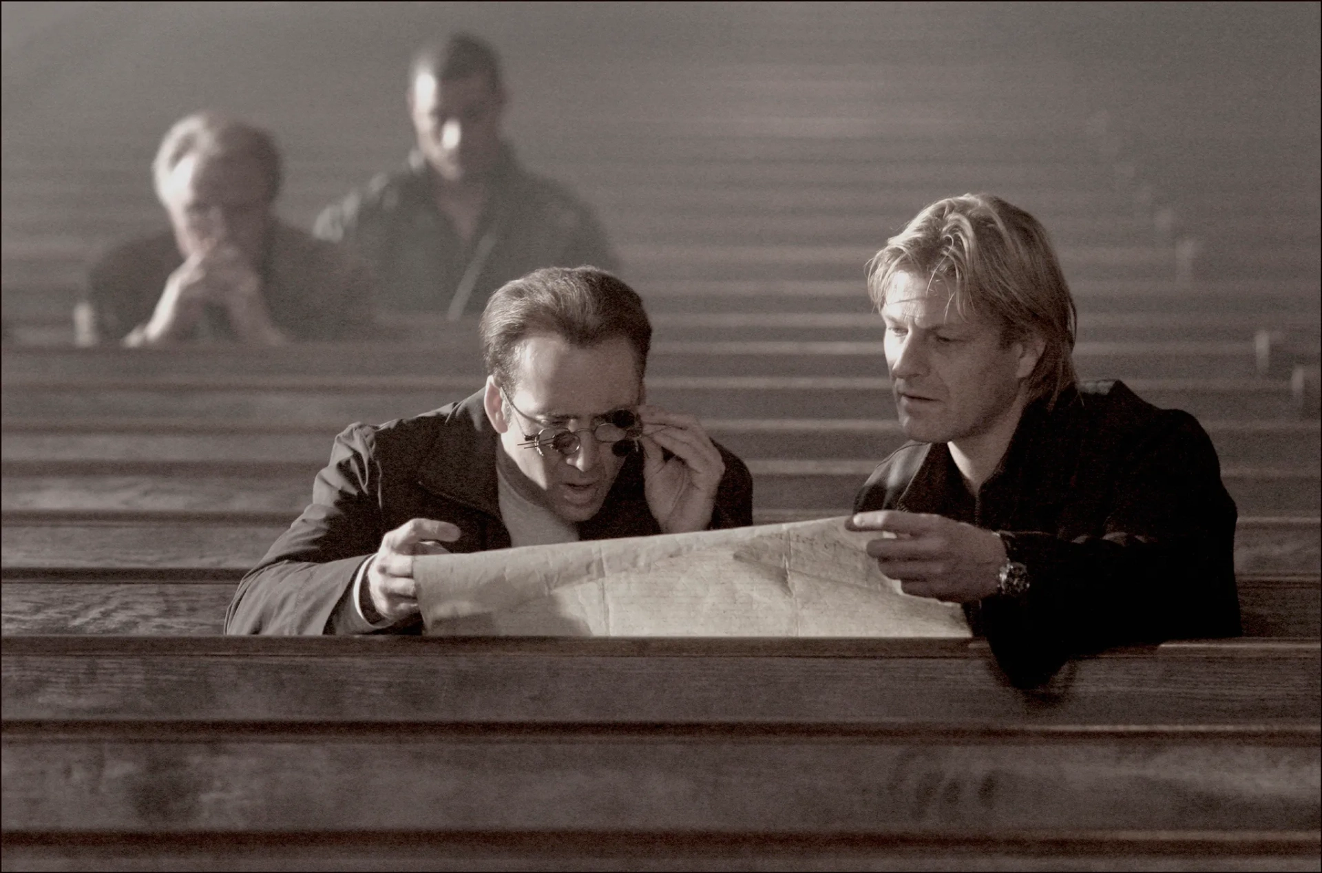 Nicolas Cage and Sean Bean in National Treasure (2004)