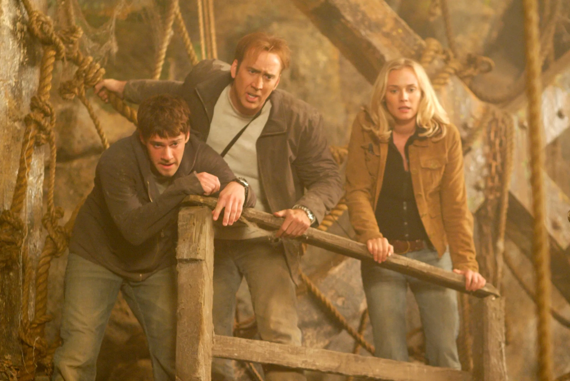 Nicolas Cage, Justin Bartha, and Diane Kruger in National Treasure (2004)