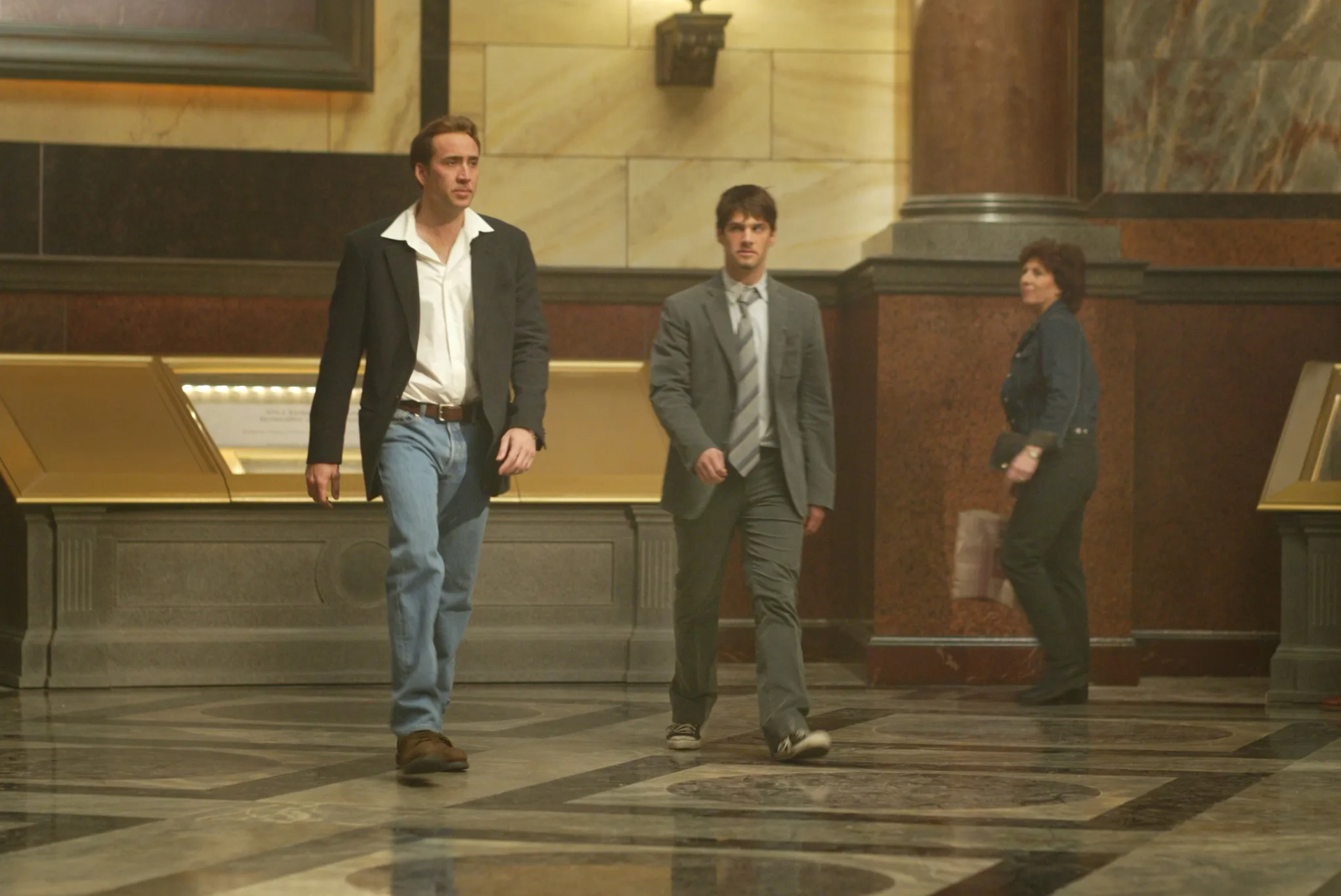 Nicolas Cage and Justin Bartha in National Treasure (2004)