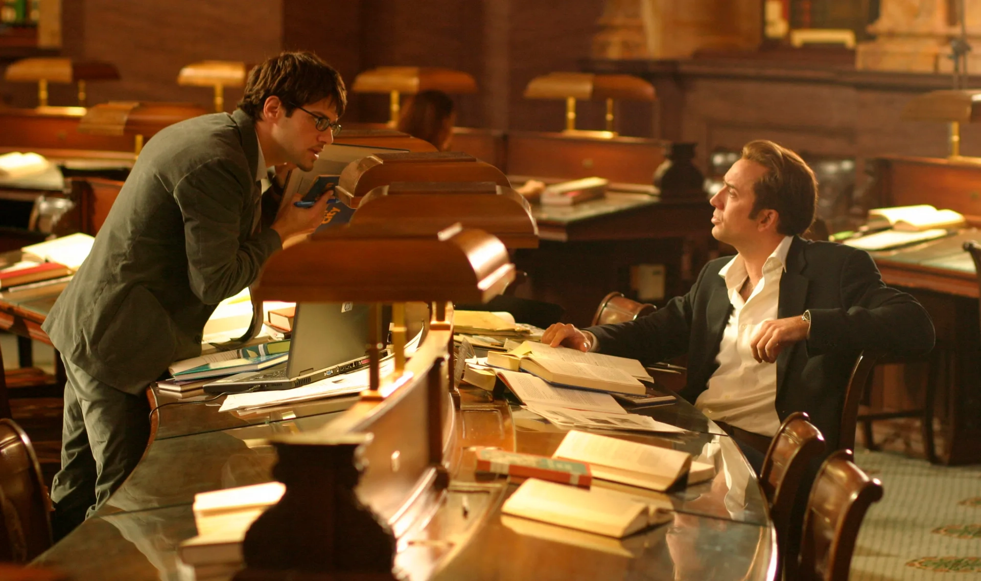 Nicolas Cage and Justin Bartha in National Treasure (2004)