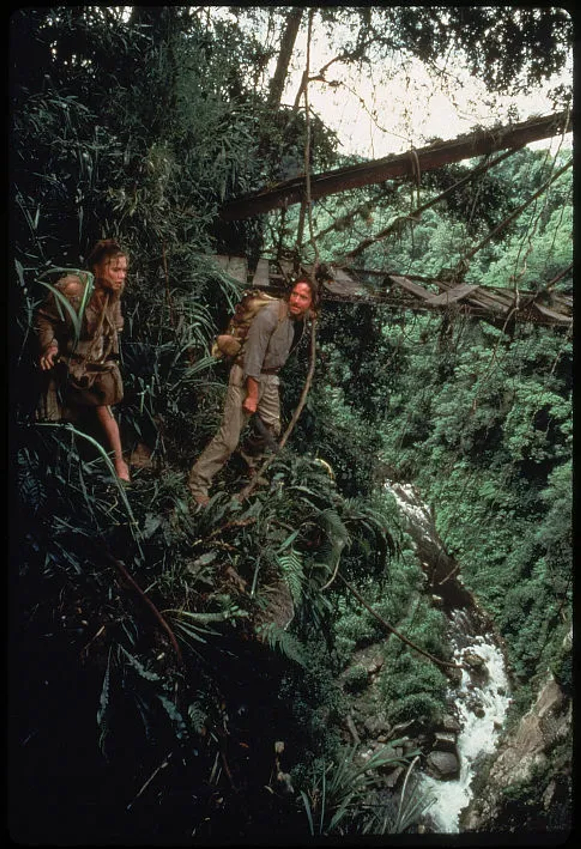 Michael Douglas and Kathleen Turner in Romancing the Stone (1984)