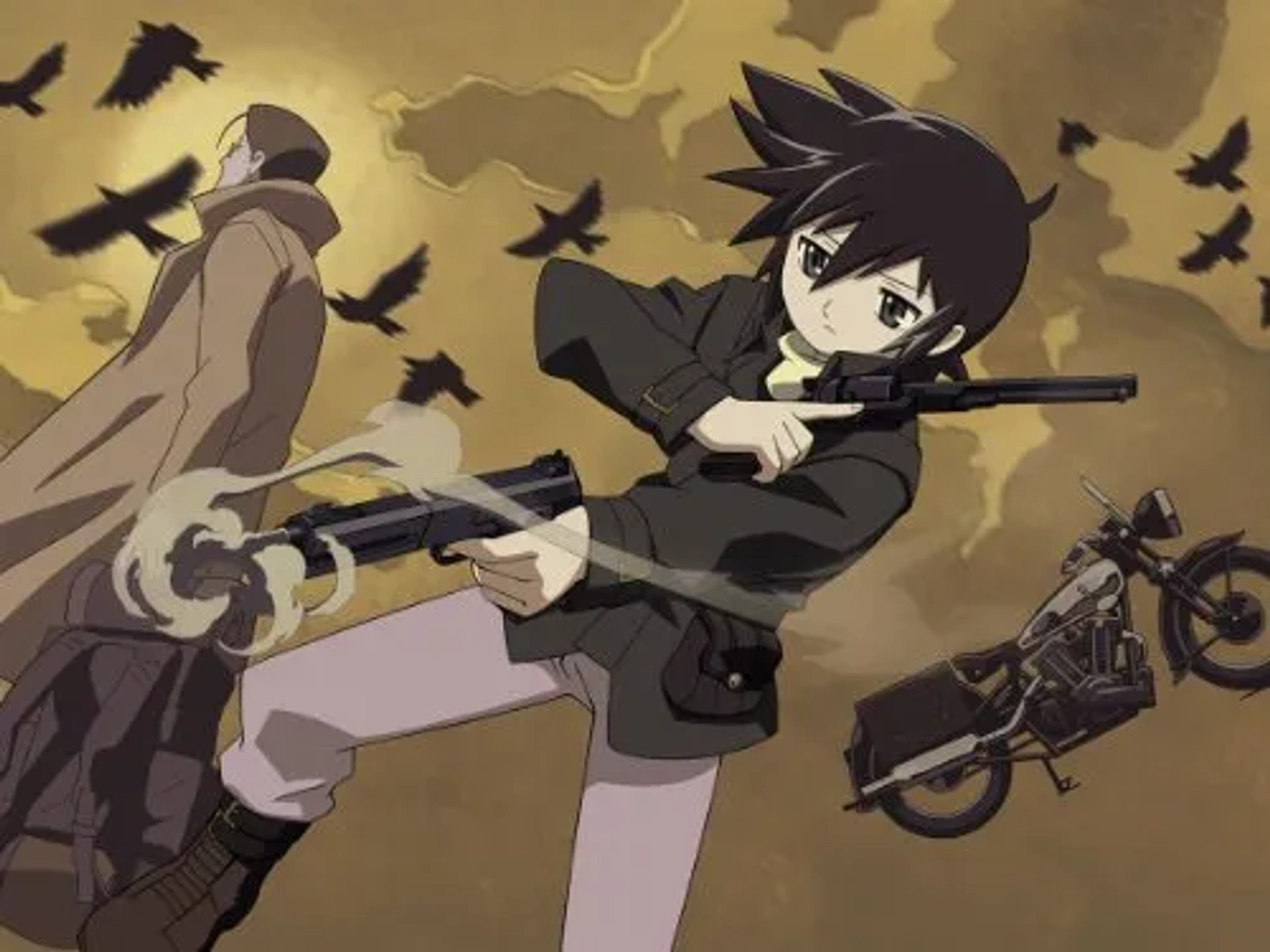 Kazuhiko Inoue, Ai Maeda, and Ryuji Aigase in Kino's Journey (2003)