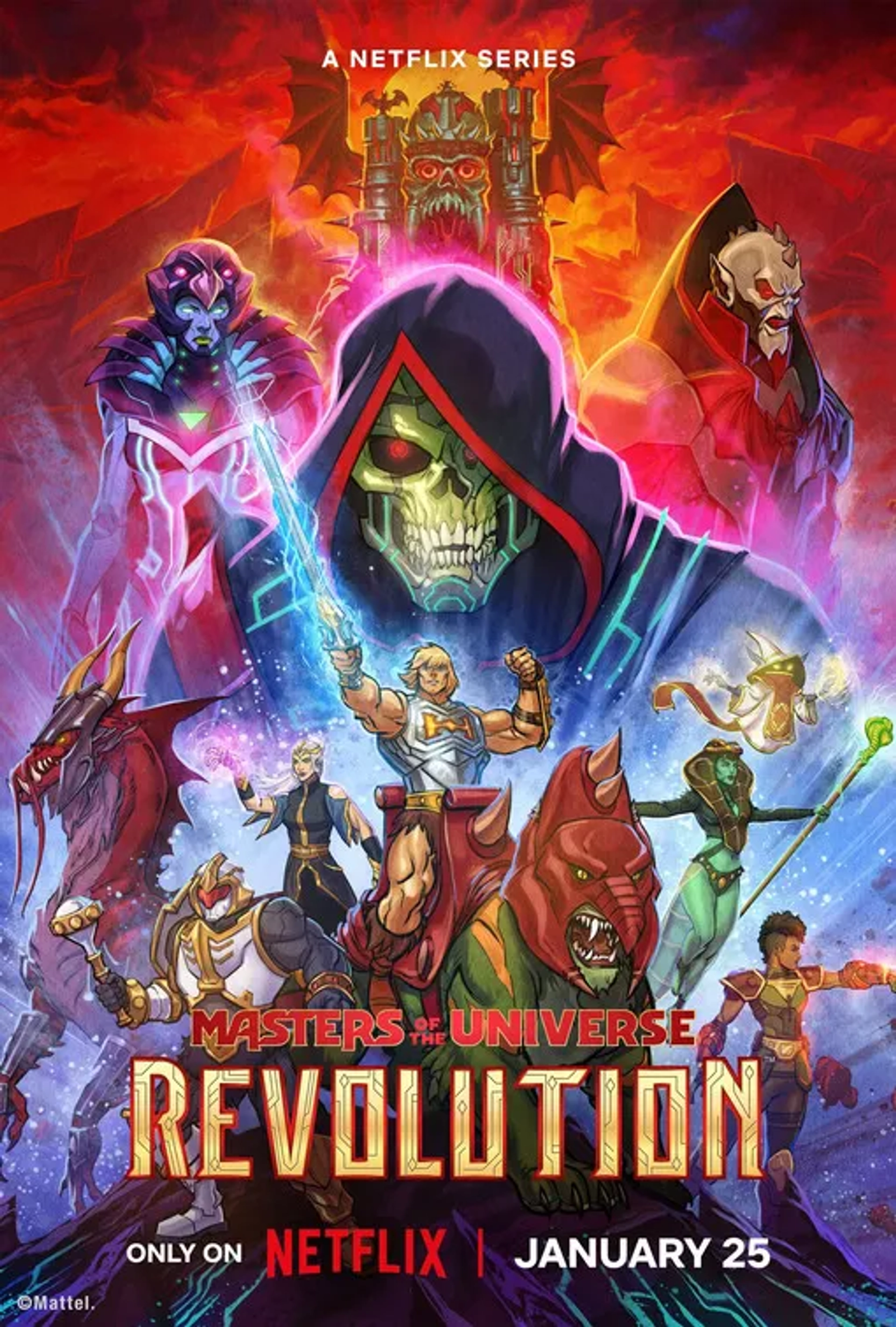 Mark Hamill, Keith David, Stephen Root, Griffin Newman, and Chris Wood in Masters of the Universe: Revolution (2024)
