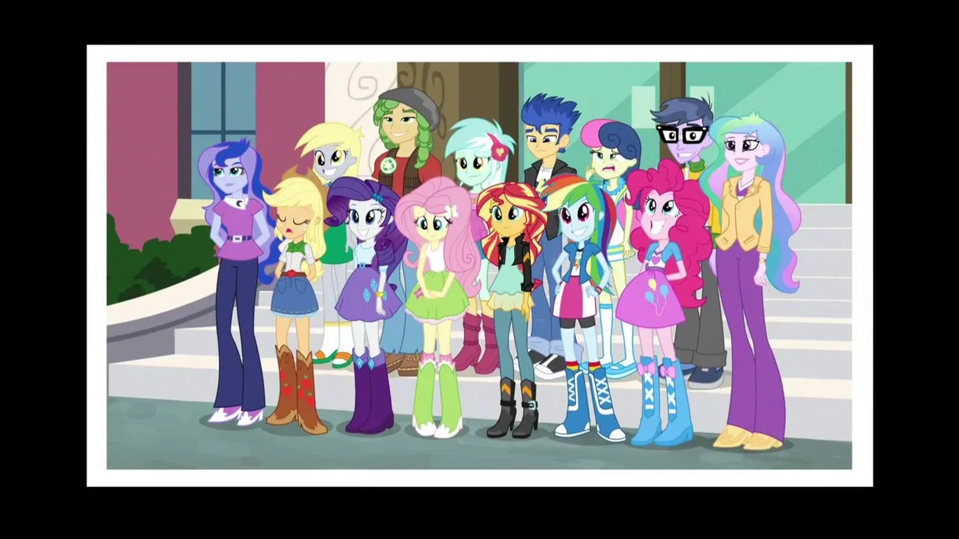 Tabitha St. Germain, Andrea Libman, Nicole Oliver, Rebecca Shoichet, and Ashleigh Ball in My Little Pony: Equestria Girls - Friendship Games (2015)