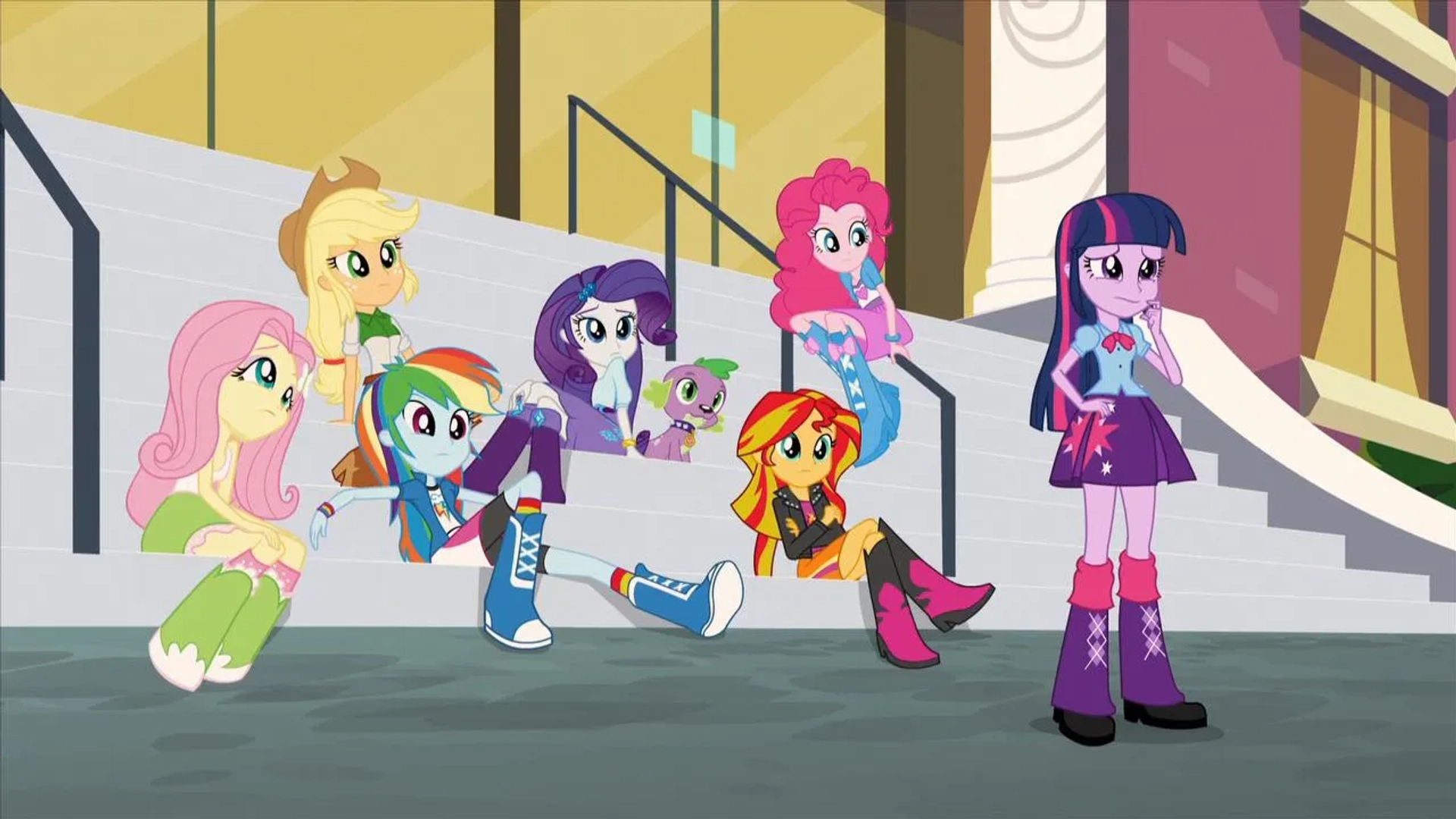 Tara Strong, Tabitha St. Germain, Andrea Libman, Cathy Weseluck, Rebecca Shoichet, and Ashleigh Ball in My Little Pony: Equestria Girls - Rainbow Rocks Animated (2014)