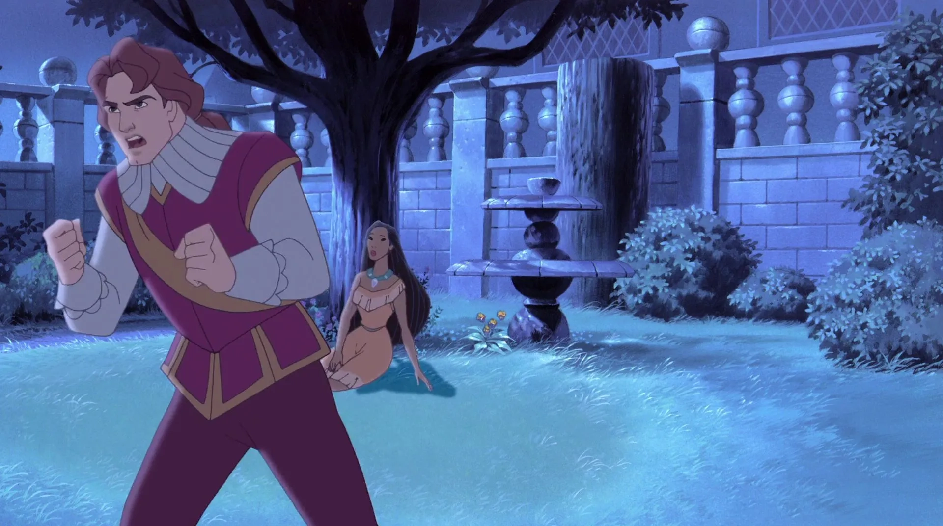 Billy Zane and Irene Bedard in Pocahontas 2: Journey to a New World (1998)