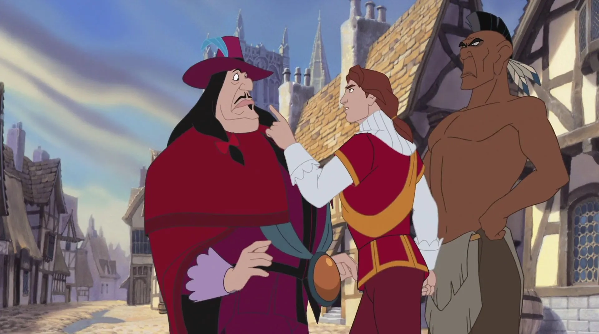 Billy Zane, David Ogden Stiers, and Brad Garrett in Pocahontas 2: Journey to a New World (1998)