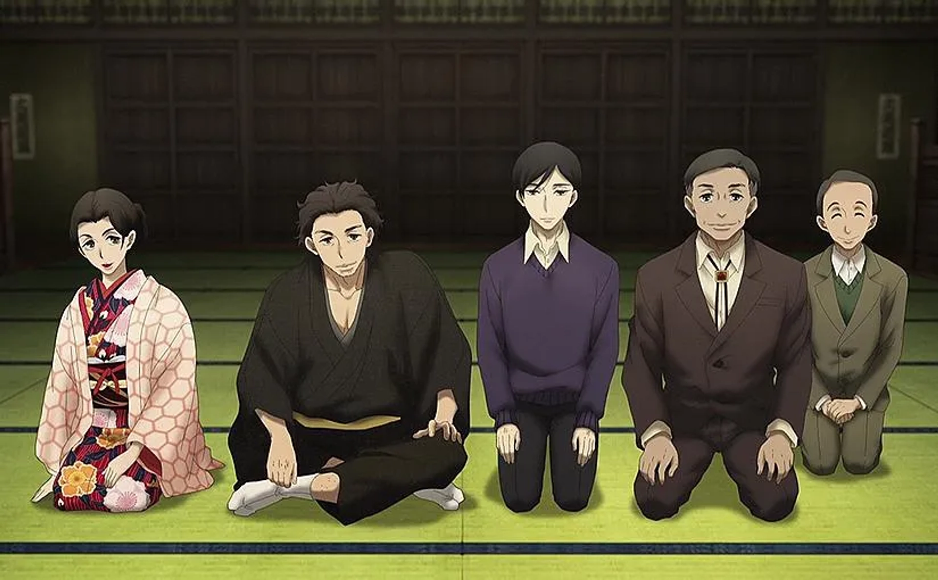 Megumi Hayashibara, Hiroshi Yanaka, Akira Ishida, Shigeru Ushiyama, and Kôichi Yamadera in Showa Genroku Rakugo Shinju (2016)
