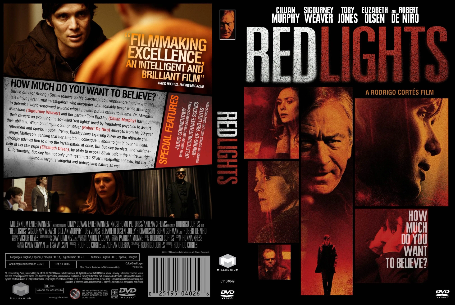 Robert De Niro, Sigourney Weaver, Garrick Hagon, Toby Jones, Adriane Lenox, Cillian Murphy, Elizabeth Olsen, Nathan Osgood, Madeleine Potter, Leonardo Sbaraglia, Josette Simon, Burn Gorman, Jesse Bostick, Mitchell Mullen, Jajube Mandiela, and Eloise Webb in Red Lights (2012)
