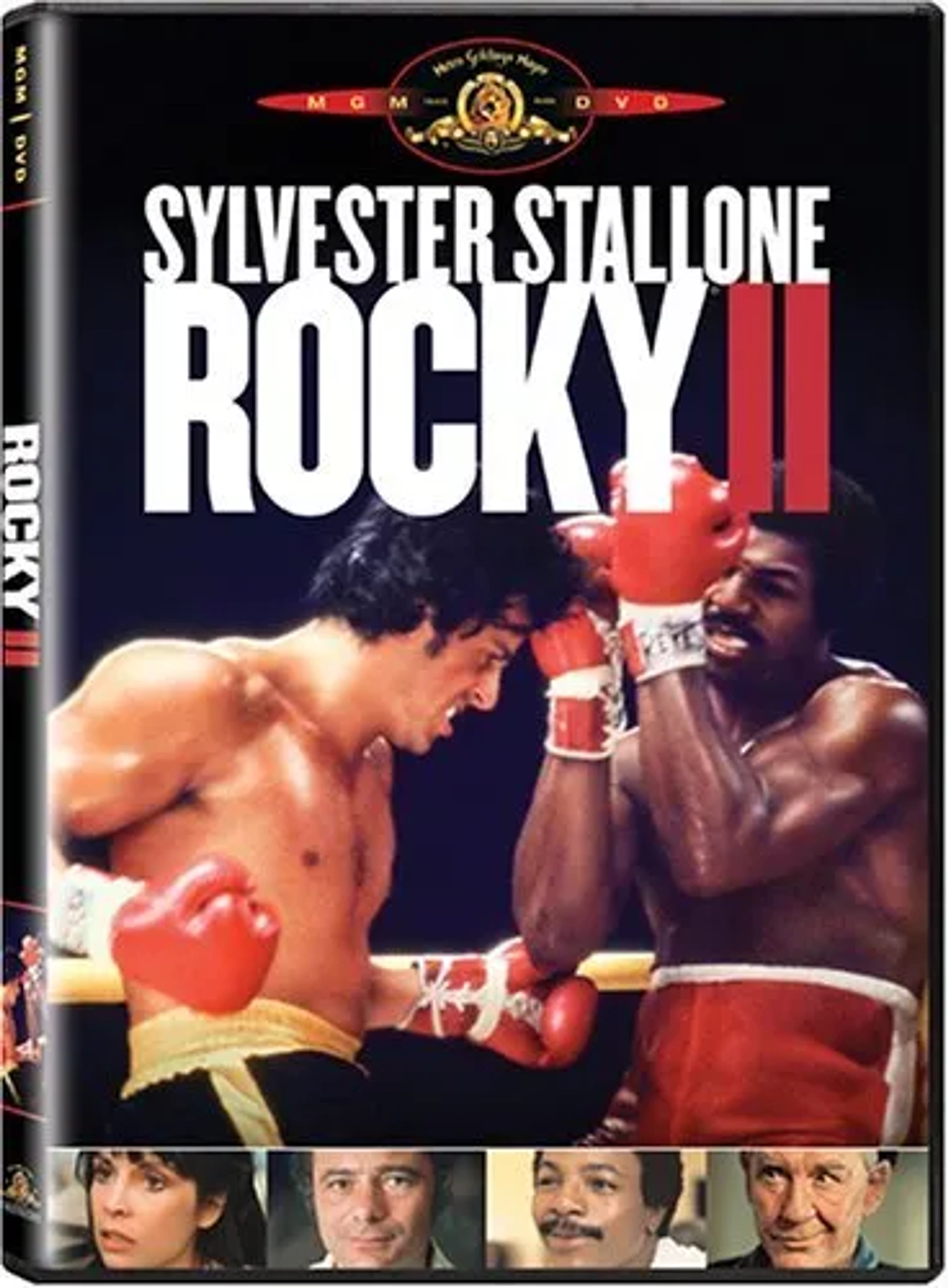 Sylvester Stallone, Talia Shire, Carl Weathers, Burgess Meredith, and Burt Young in Rocky II (1979)