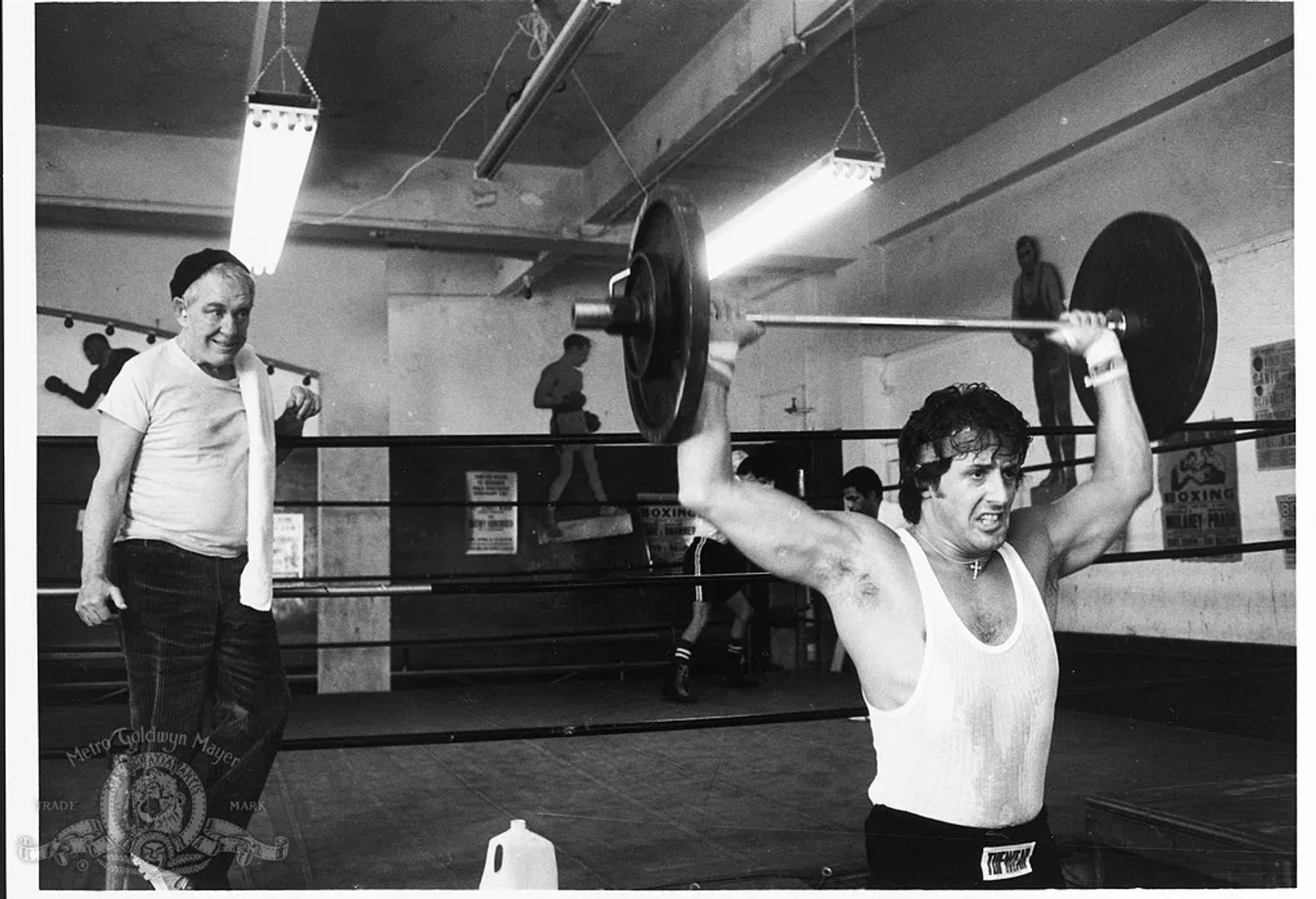 Sylvester Stallone and Burgess Meredith in Rocky II (1979)