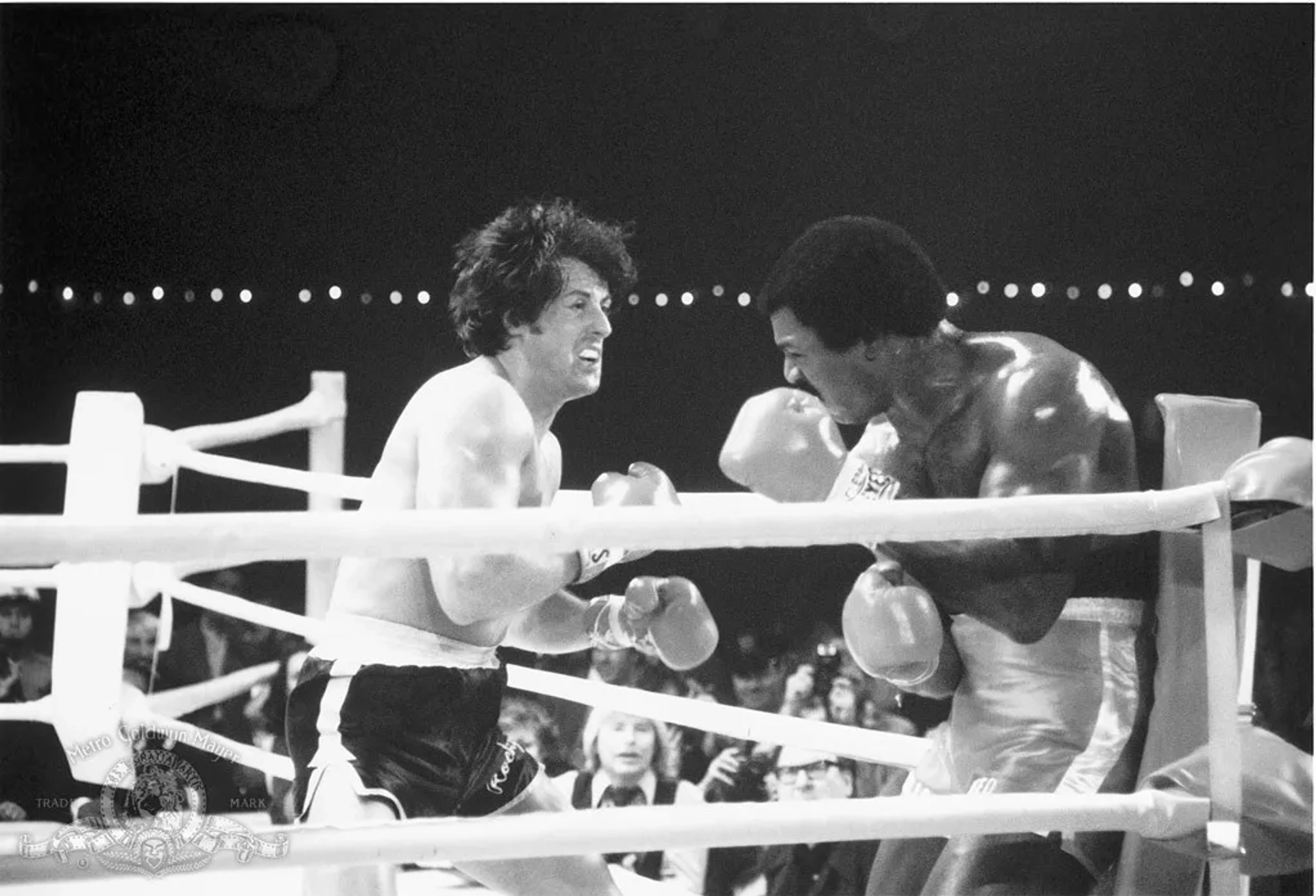 Sylvester Stallone and Carl Weathers in Rocky II (1979)
