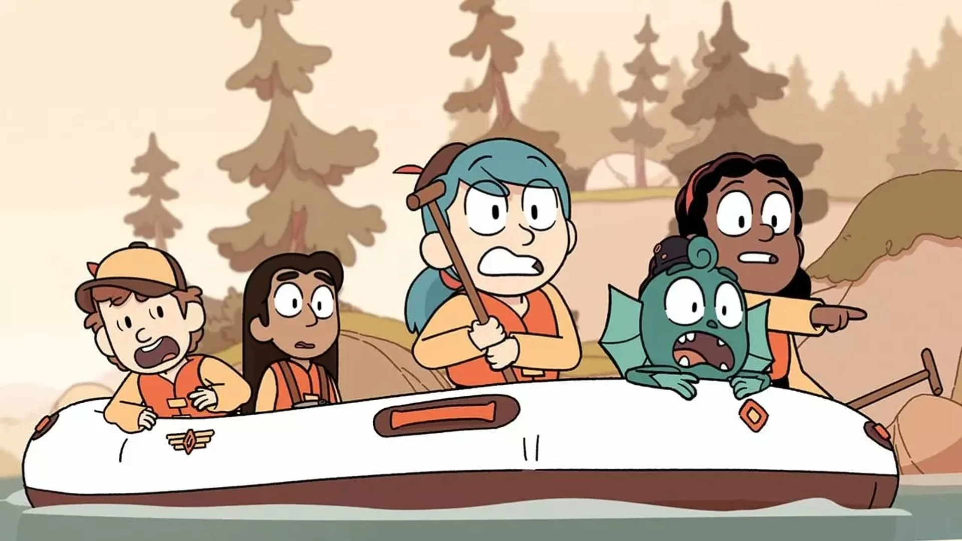 Raj Ghatak, Jian Andany, Ameerah Falzon, Bella Ramsey, and Oliver Nelson in Chapter 4: The Laughing Merman (2023)
