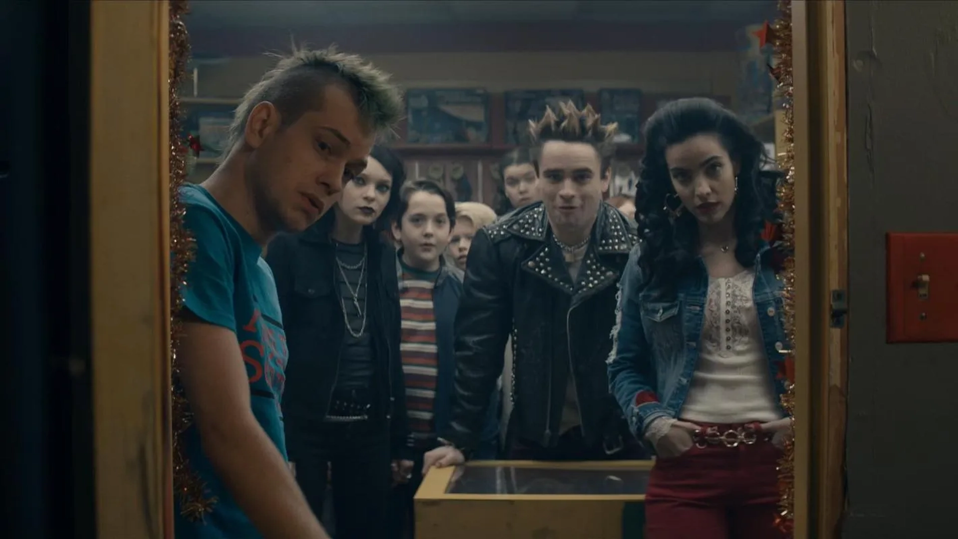 Liam James, María Gabriela de Faría, Taylor Hickson, and Jack Gillett in Deadly Class (2018)