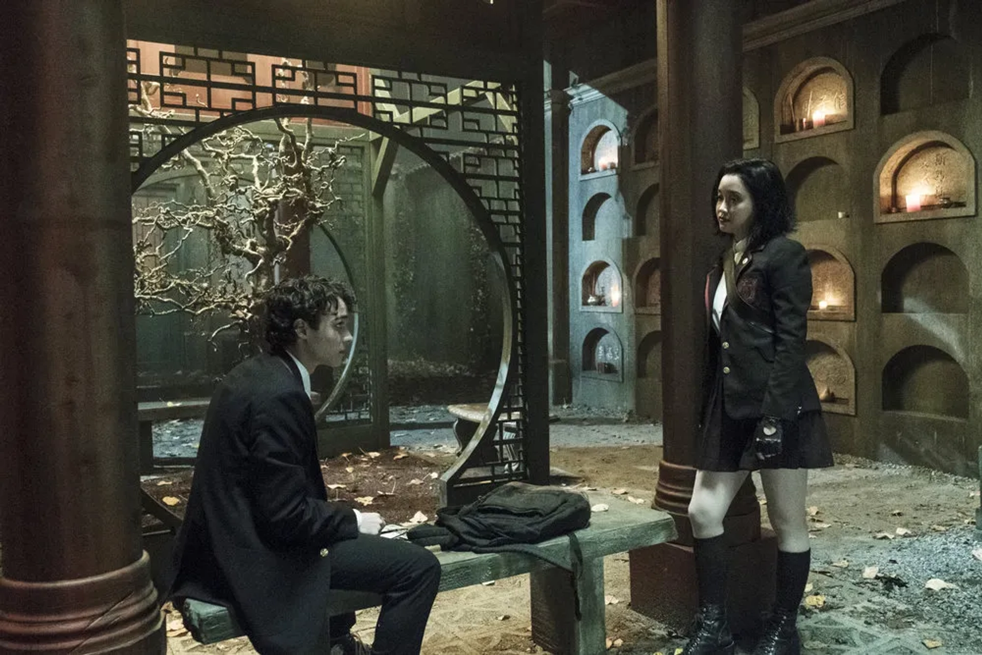 Benjamin Wadsworth and Lana Condor in Deadly Class (2018)