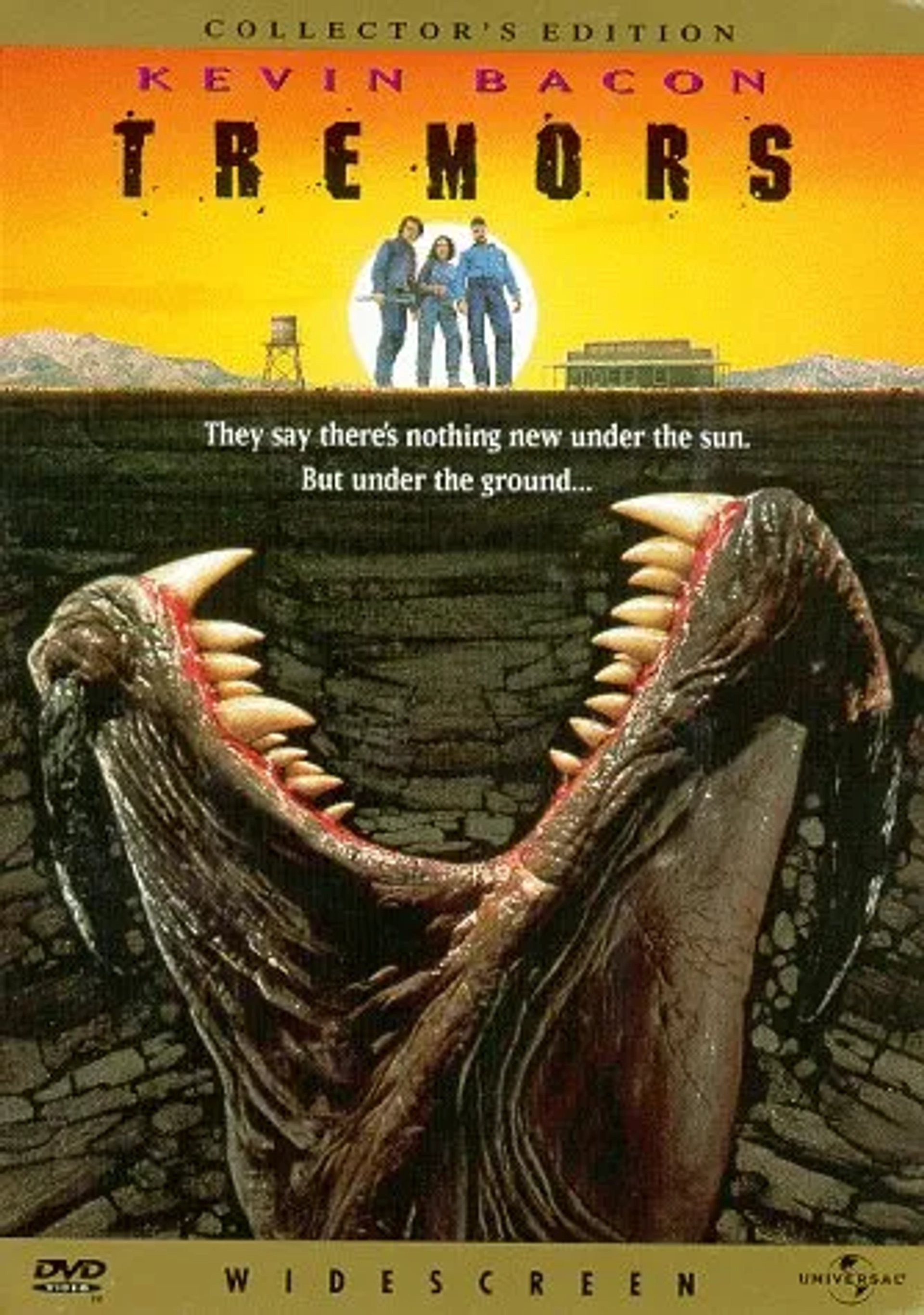 Kevin Bacon, Finn Carter, and Fred Ward in Tremors (1990)