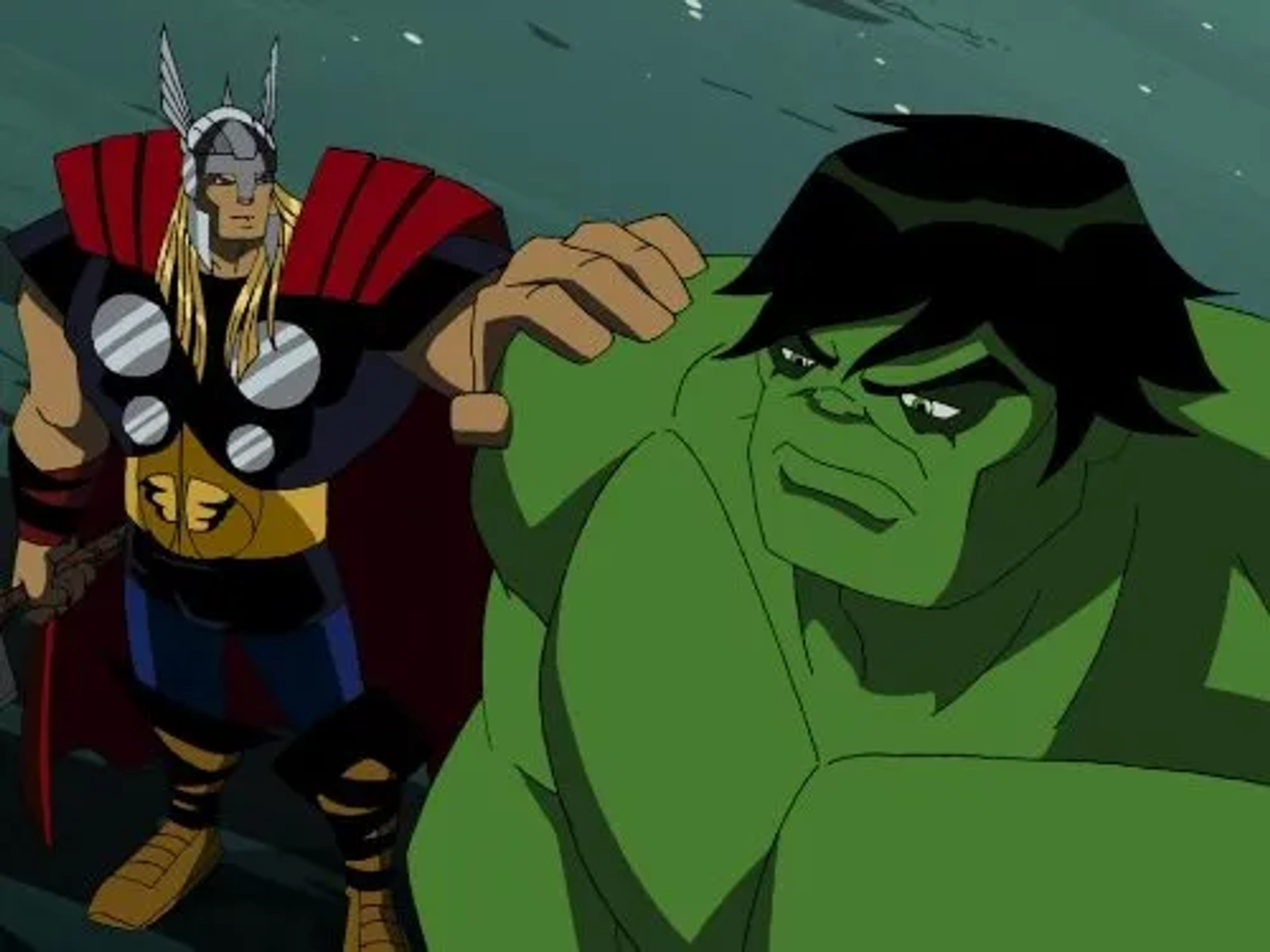 Fred Tatasciore and Rick D. Wasserman in The Avengers: Earth's Mightiest Heroes (2010)
