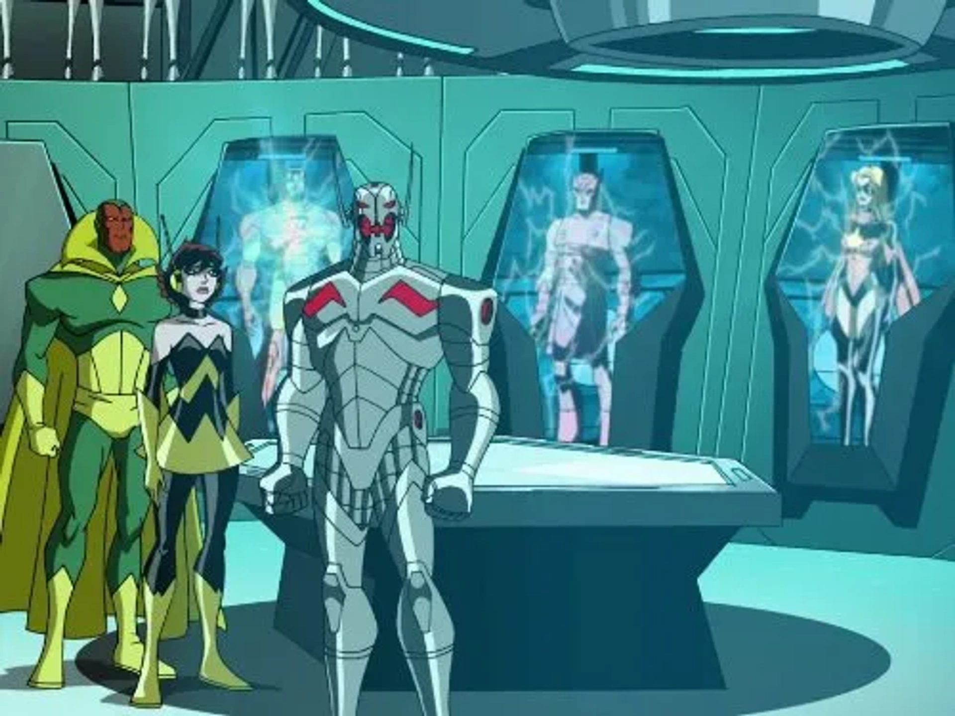 Chris Cox, Jennifer Hale, Peter Jessop, Tom Kane, Eric Loomis, and Colleen O'Shaughnessey in The Avengers: Earth's Mightiest Heroes (2010)