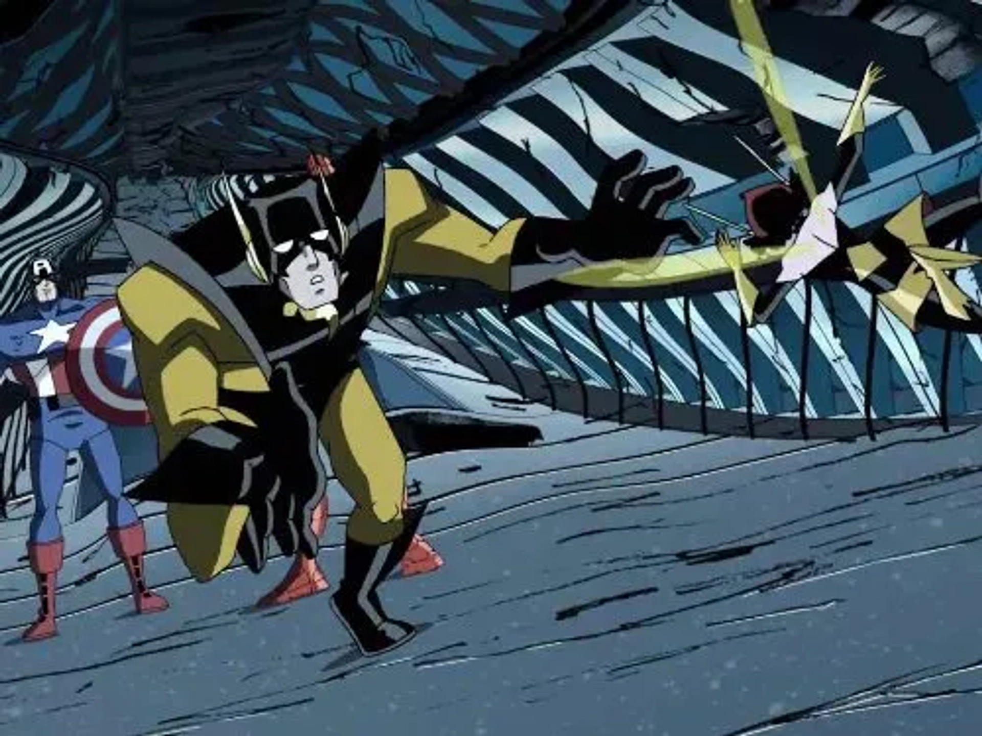 Brian Bloom, Eric Loomis, Colleen O'Shaughnessey, and Wally Wingert in The Avengers: Earth's Mightiest Heroes (2010)