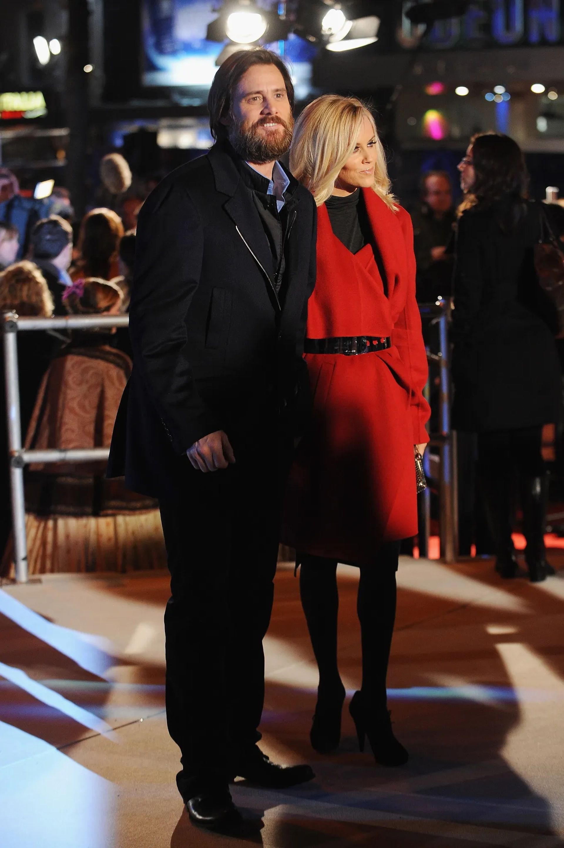 Jim Carrey and Jenny McCarthy-Wahlberg at an event for A Christmas Carol (2009)