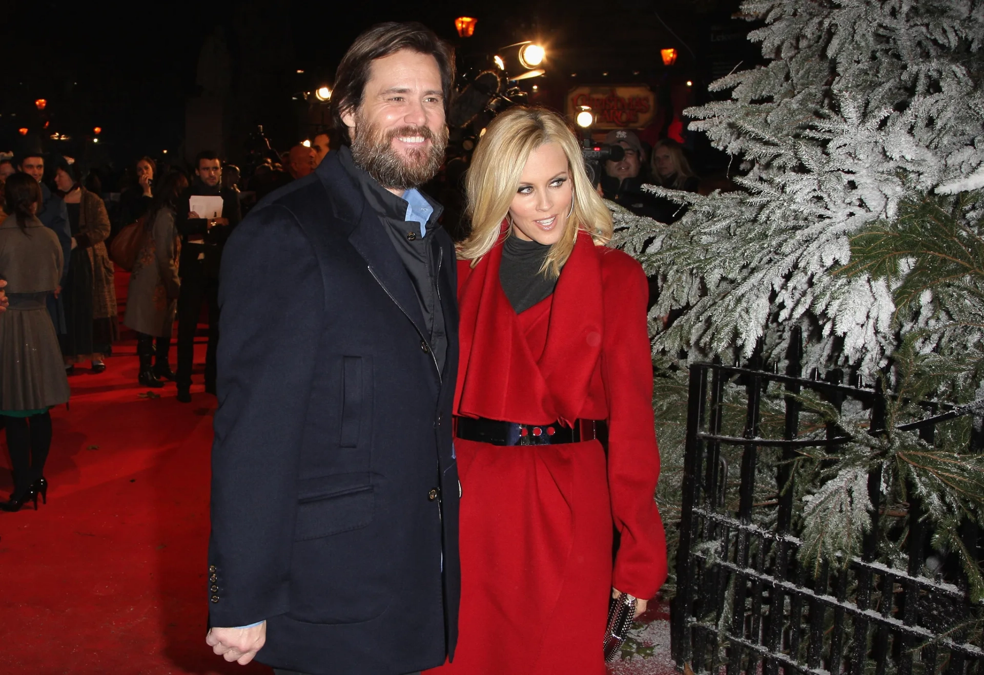 Jim Carrey and Jenny McCarthy-Wahlberg at an event for A Christmas Carol (2009)