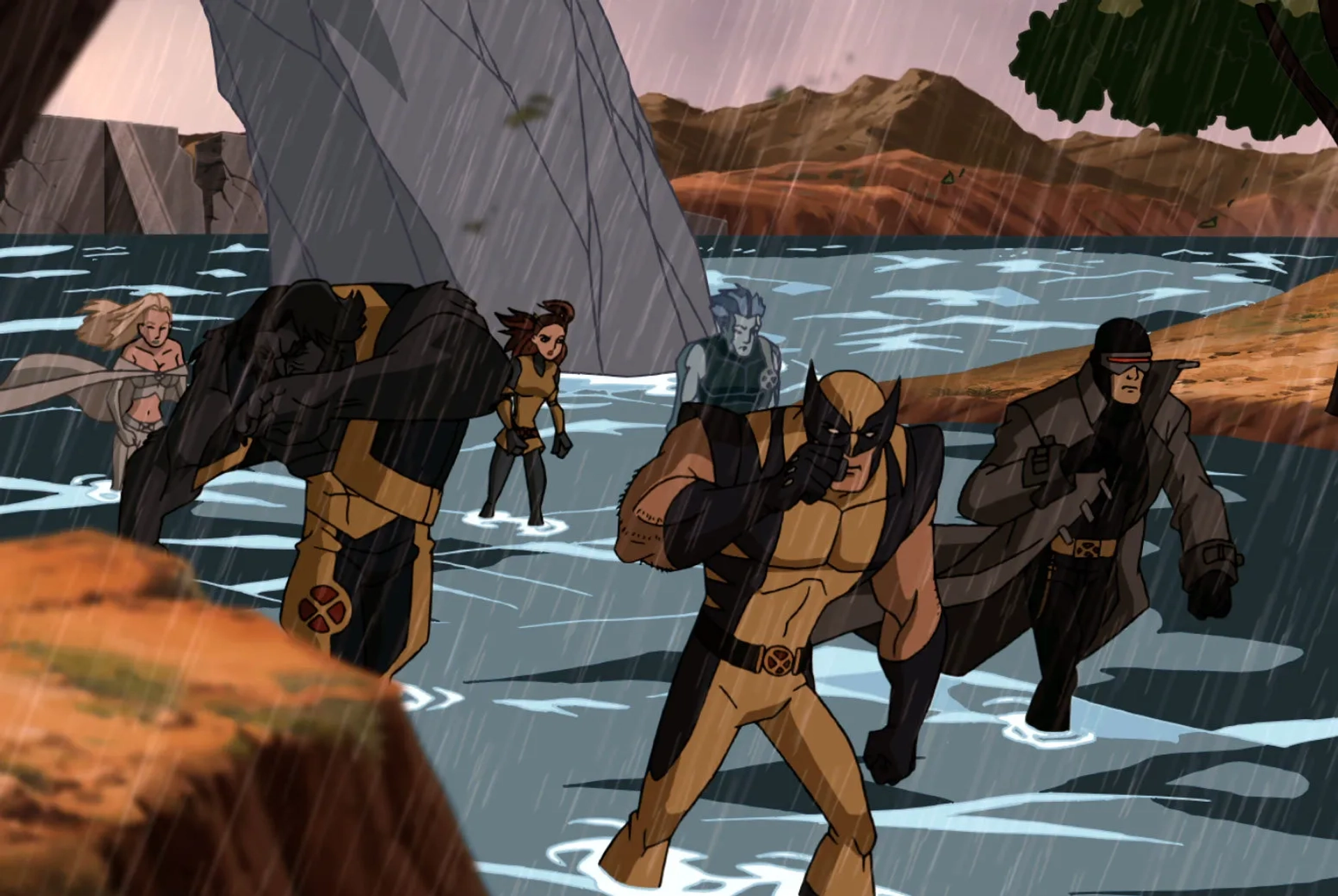 Steve Blum, Danielle Judovits, Yuri Lowenthal, Nolan North, Fred Tatasciore, and Kari Wahlgren in Wolverine and the X-Men (2008)