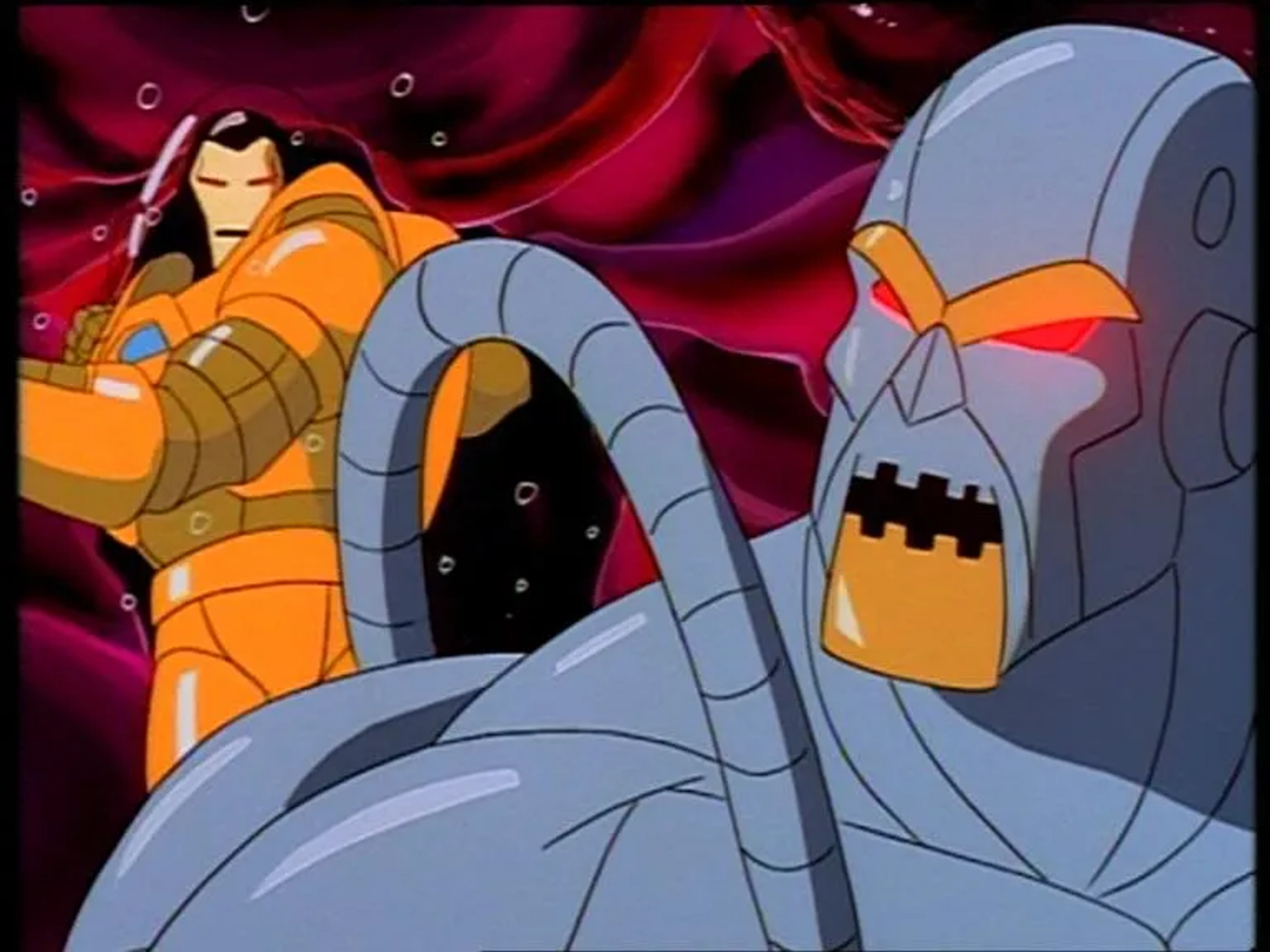 Robert Hays and Ed Gilbert in Iron Man (1994)