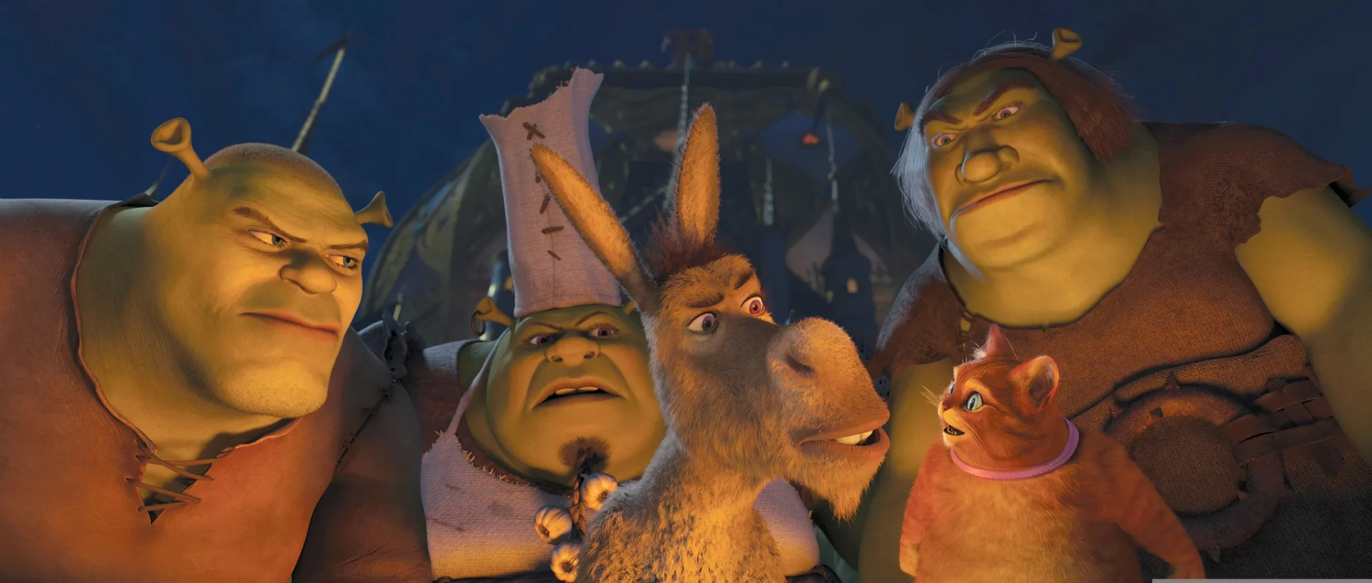 Antonio Banderas, Eddie Murphy, Jon Hamm, Jane Lynch, and Craig Robinson in Shrek Forever After (2010)