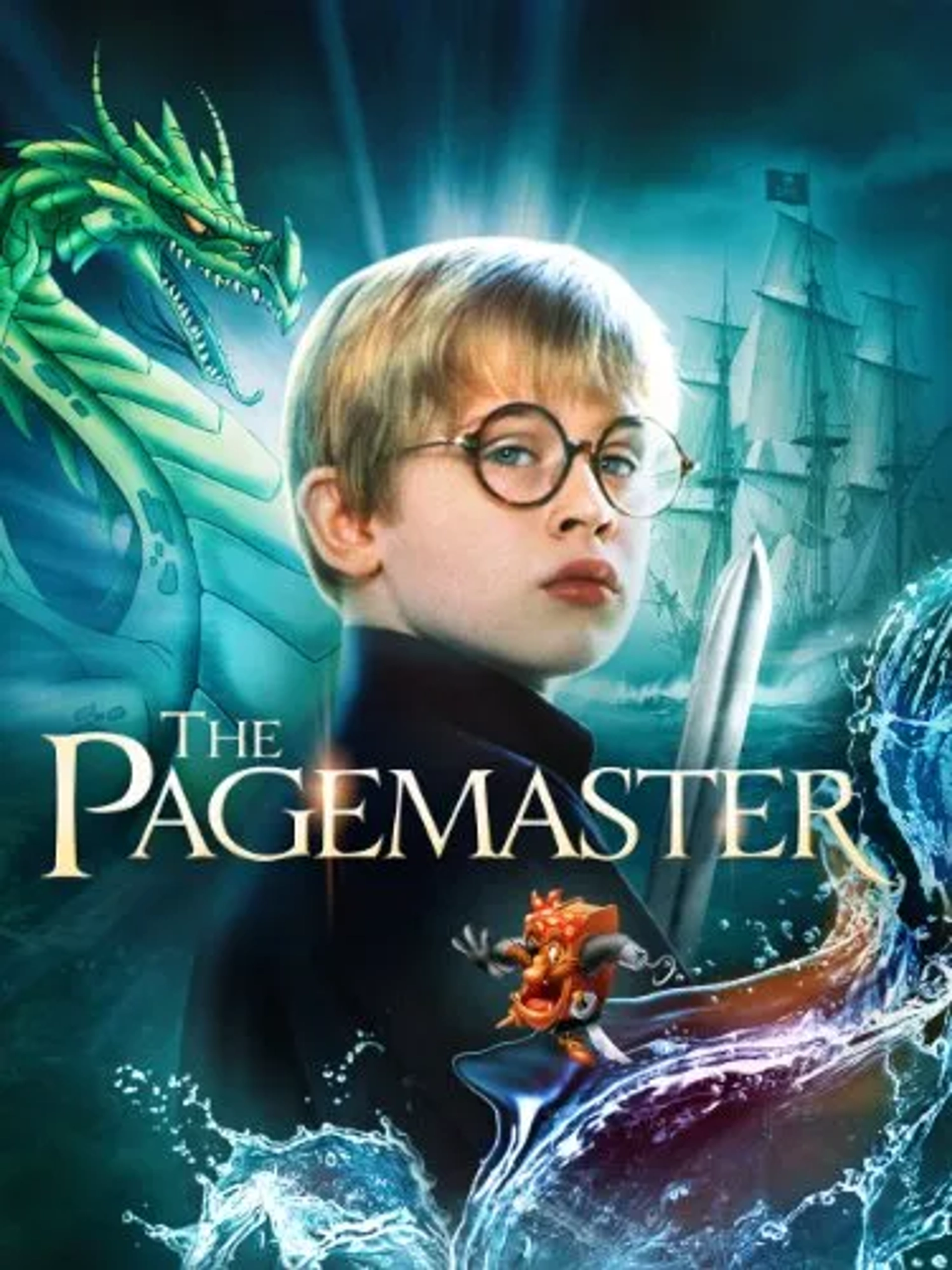 Macaulay Culkin, Patrick Stewart, and Frank Welker in The Pagemaster (1994)