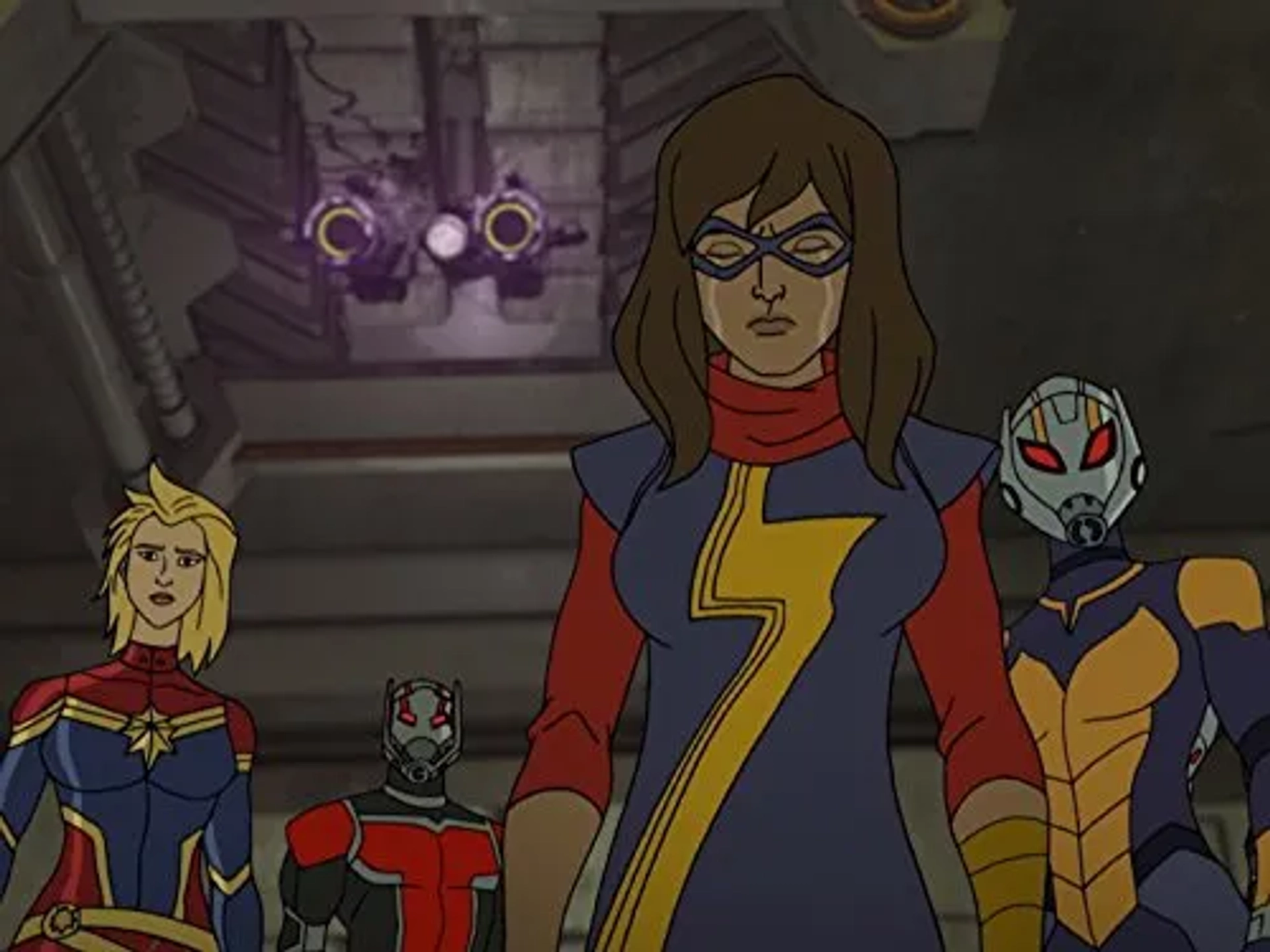 Josh Keaton, Grey Griffin, Kari Wahlgren, and Kathreen Khavari in Avengers Assemble (2012)
