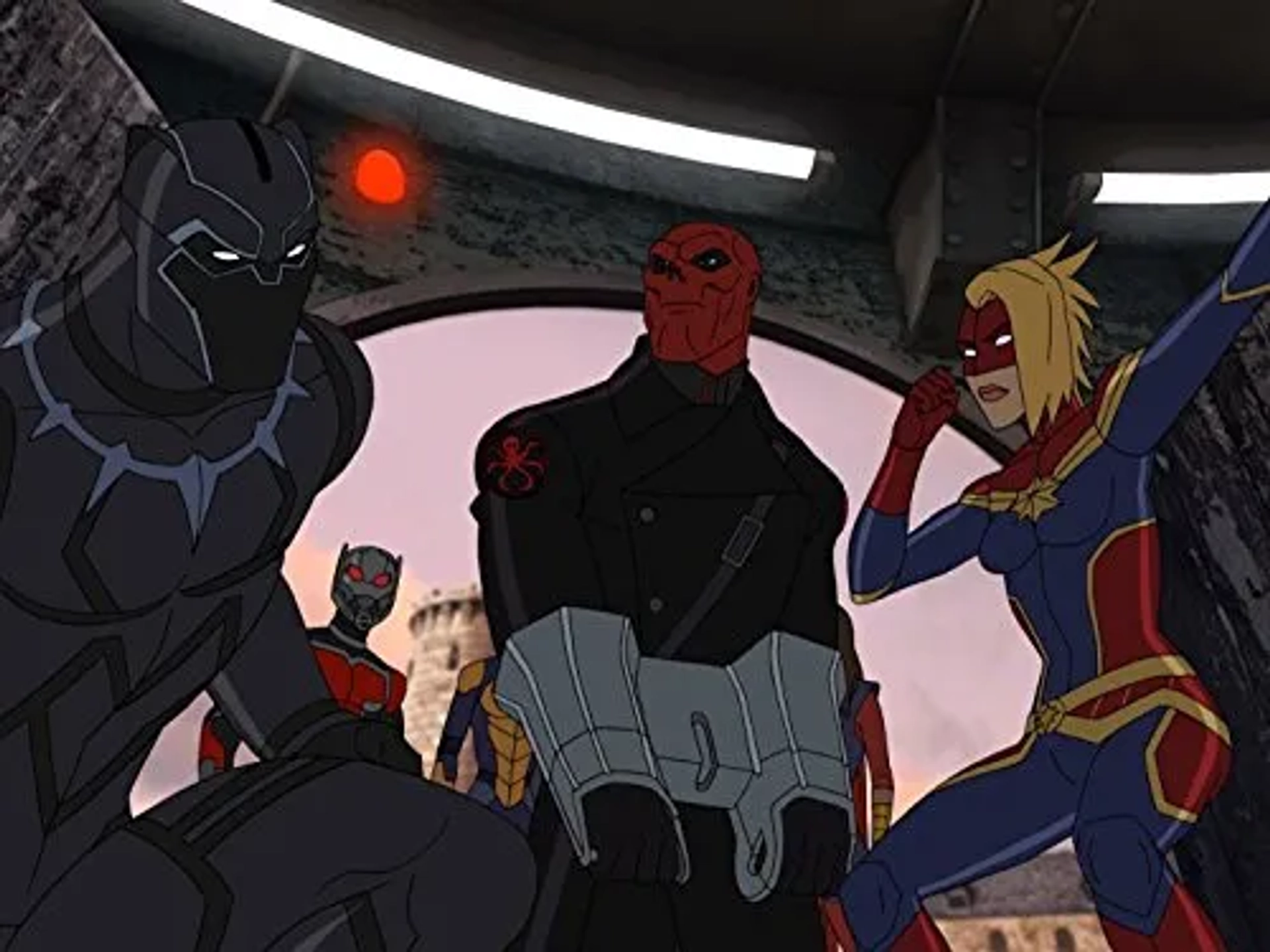 Josh Keaton, Grey Griffin, James Mathis III, Liam O'Brien, Kari Wahlgren, and Kathreen Khavari in Avengers Assemble (2012)