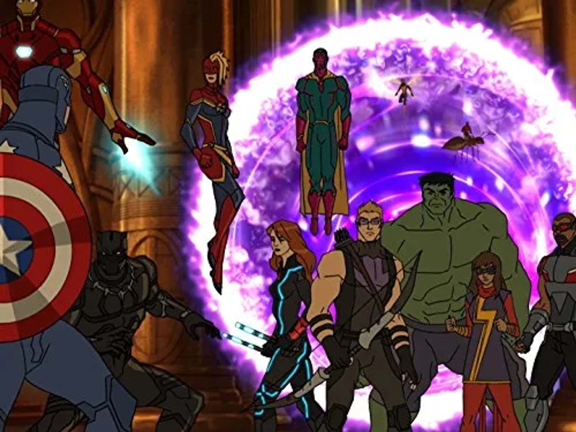 Josh Keaton, Grey Griffin, David Kaye, James Mathis III, Bumper Robinson, Fred Tatasciore, Travis Willingham, Laura Bailey, Kari Wahlgren, Troy Baker, Roger Craig Smith, Mick Wingert, and Kathreen Khavari in Avengers Assemble (2012)