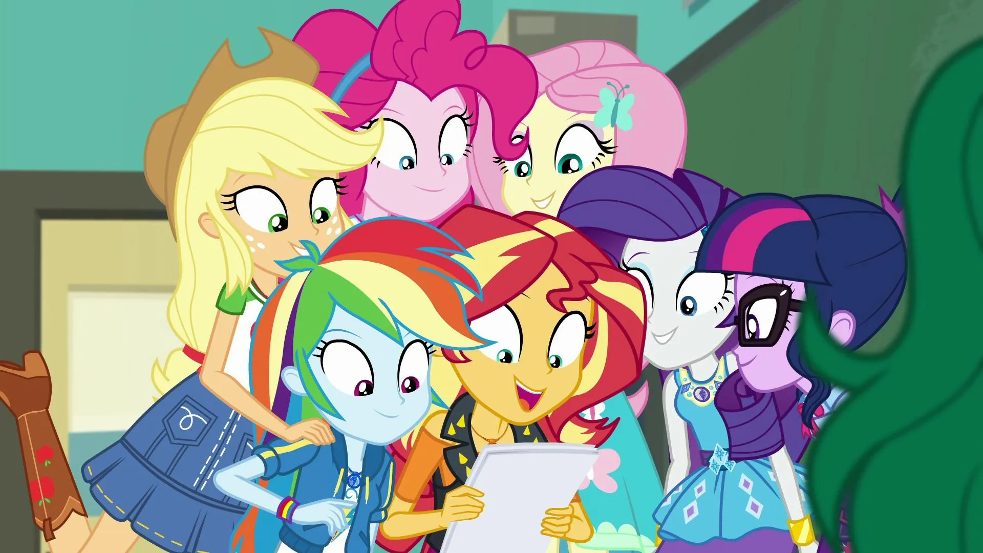 Tara Strong, Tabitha St. Germain, Andrea Libman, Rebecca Shoichet, and Ashleigh Ball in My Little Pony Equestria Girls: Forgotten Friendship (2018)