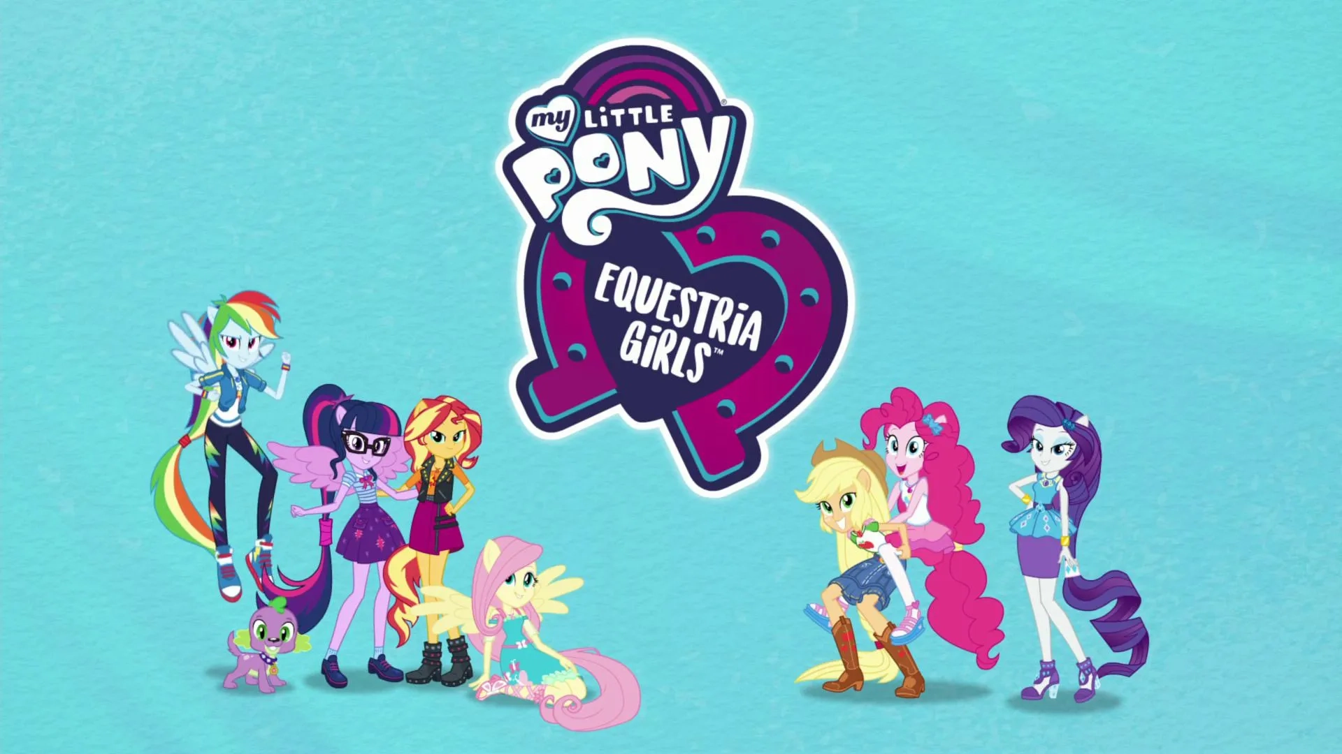 Tara Strong, Tabitha St. Germain, Andrea Libman, Cathy Weseluck, Rebecca Shoichet, and Ashleigh Ball in My Little Pony Equestria Girls: Forgotten Friendship (2018)