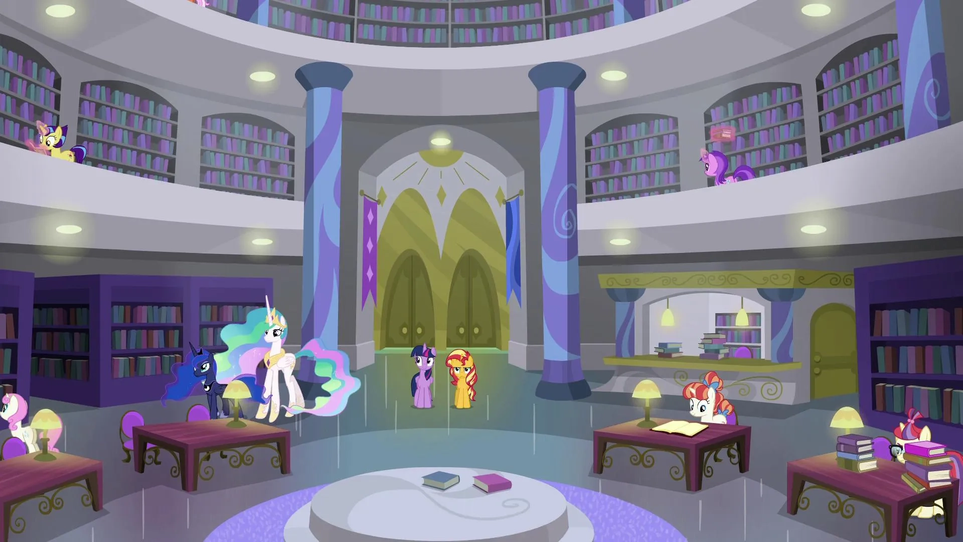 Tara Strong, Tabitha St. Germain, Nicole Oliver, and Rebecca Shoichet in My Little Pony Equestria Girls: Forgotten Friendship (2018)