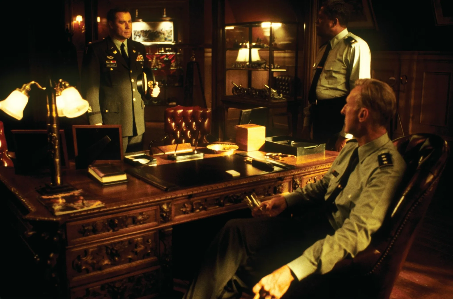 John Travolta, James Cromwell, and Clarence Williams III in The General's Daughter (1999)