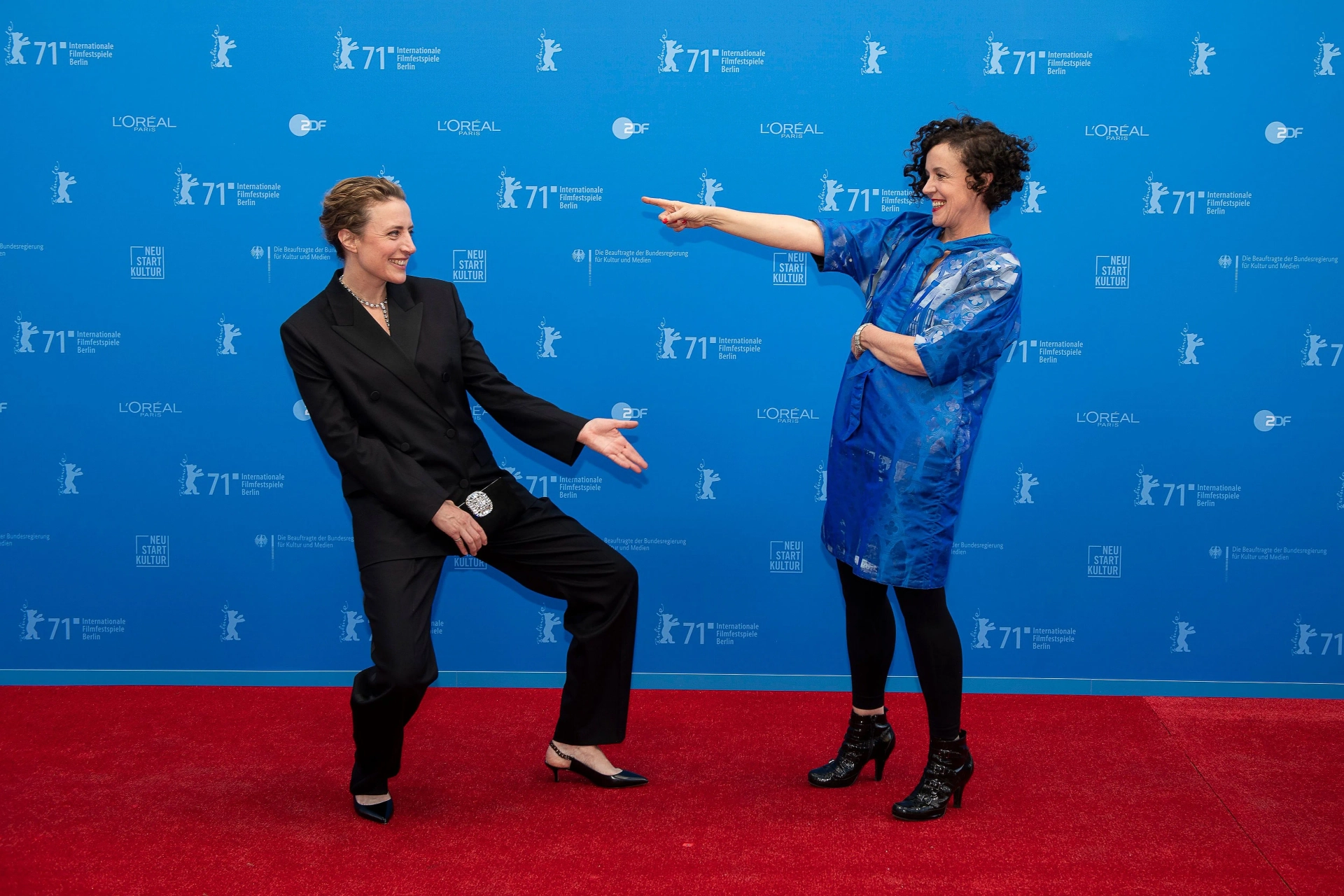 Maren Eggert and Maria Schrader at an event for I'm Your Man (2021)
