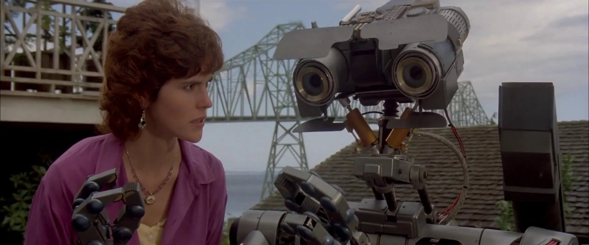 Ally Sheedy and Tim Blaney in Short Circuit (1986)