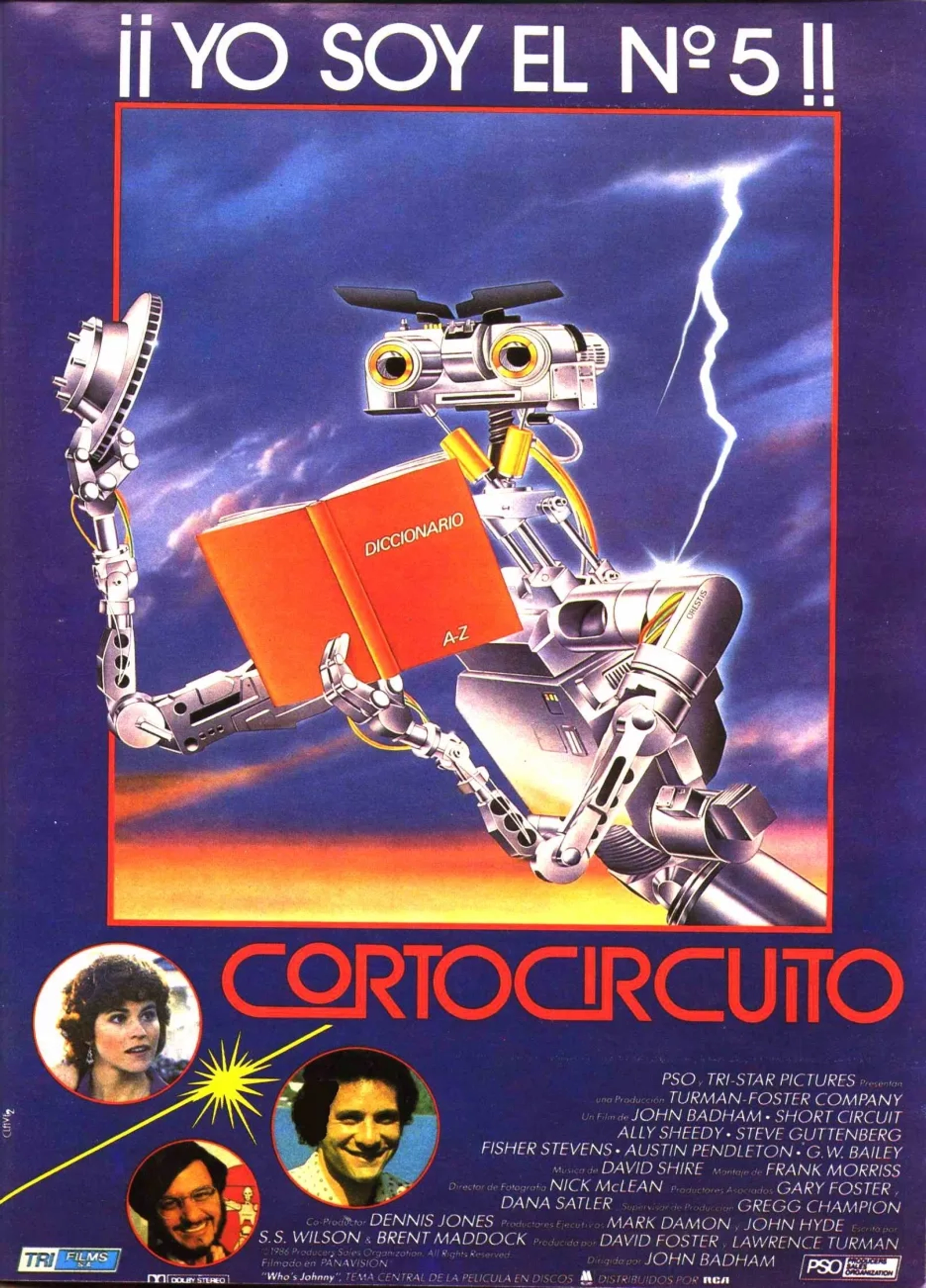 Steve Guttenberg, Ally Sheedy, Fisher Stevens, and Tim Blaney in Short Circuit (1986)