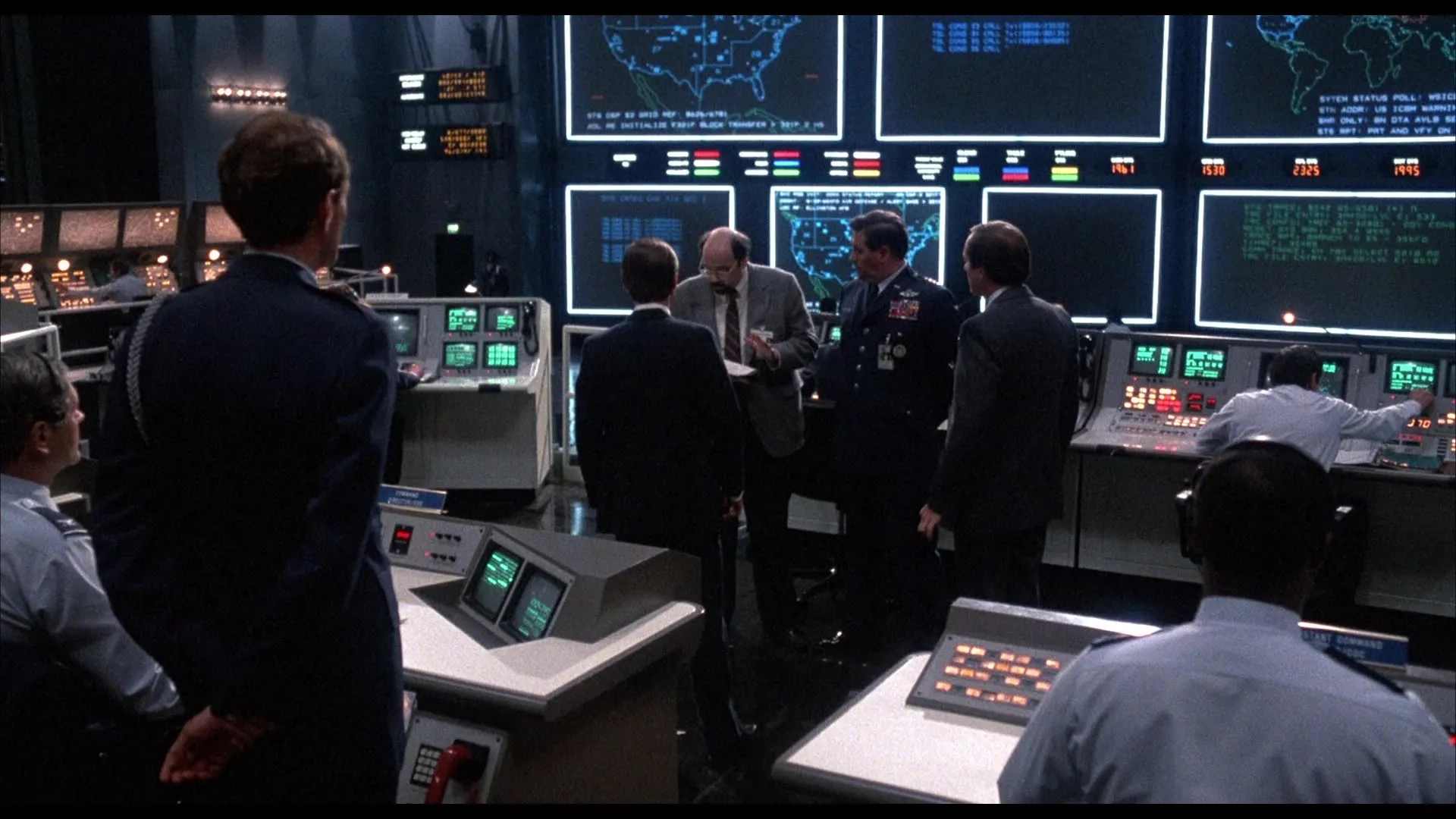 Barry Corbin and Irving Metzman in WarGames (1983)