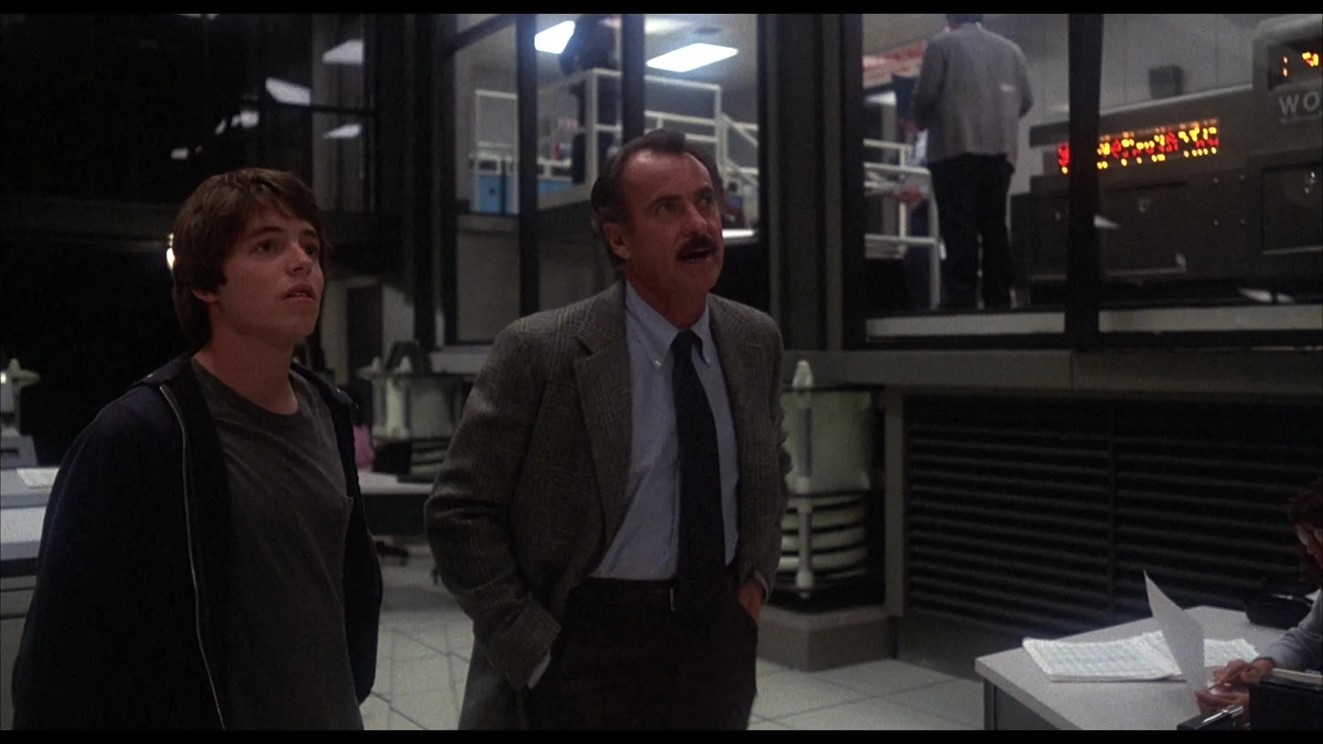 Matthew Broderick and Dabney Coleman in WarGames (1983)
