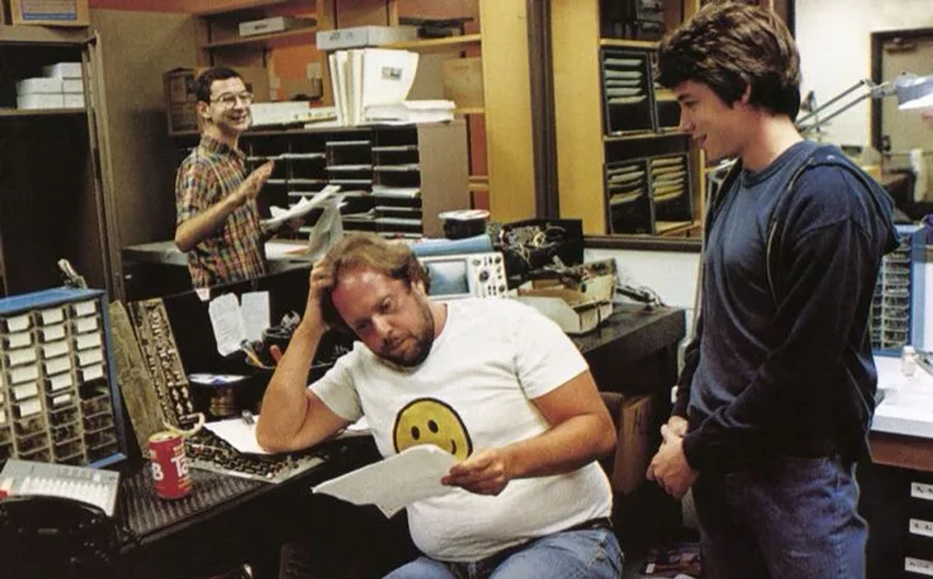 Matthew Broderick, Maury Chaykin, and Eddie Deezen in WarGames (1983)