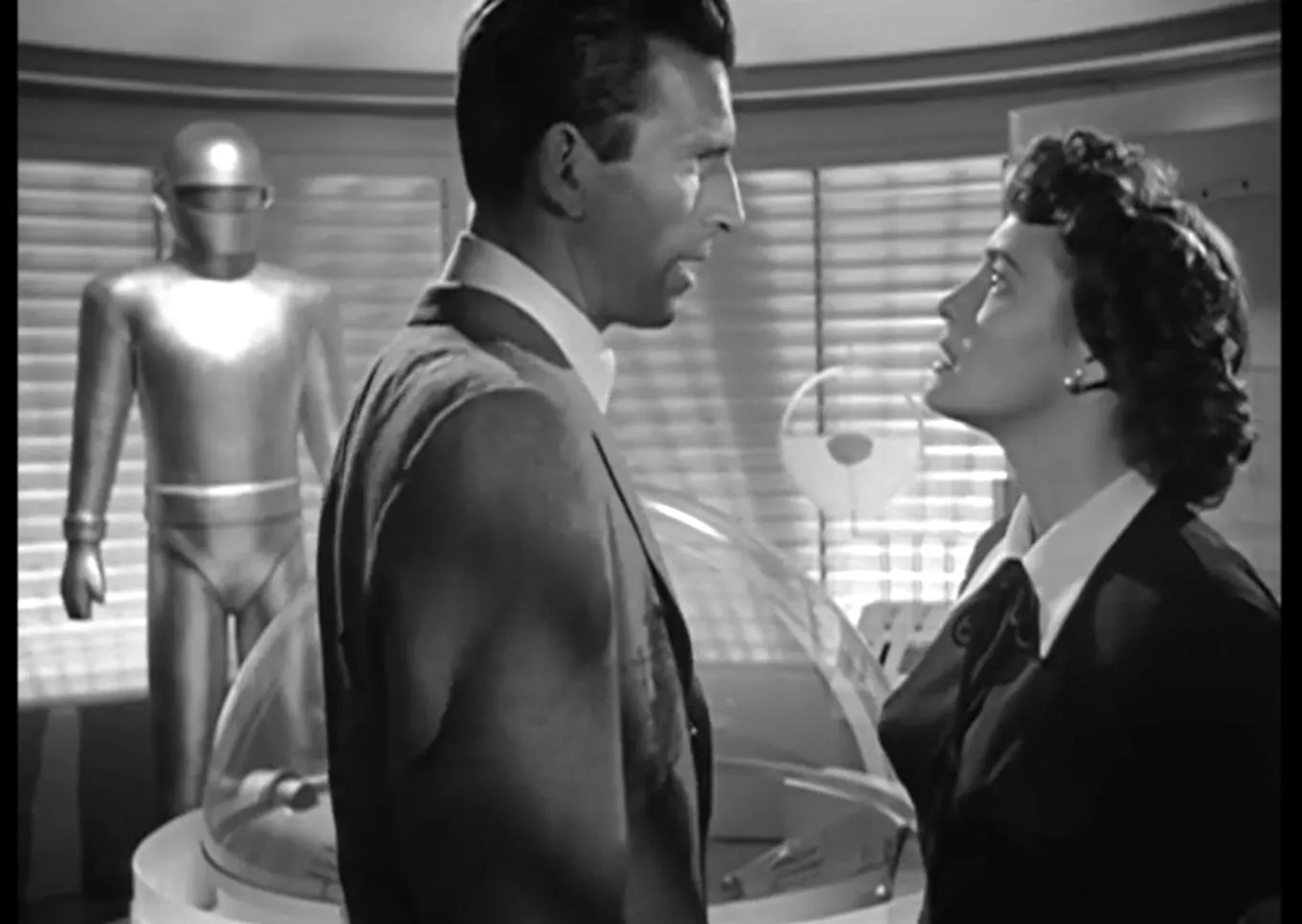 Lock Martin, Patricia Neal, and Michael Rennie in The Day the Earth Stood Still (1951)