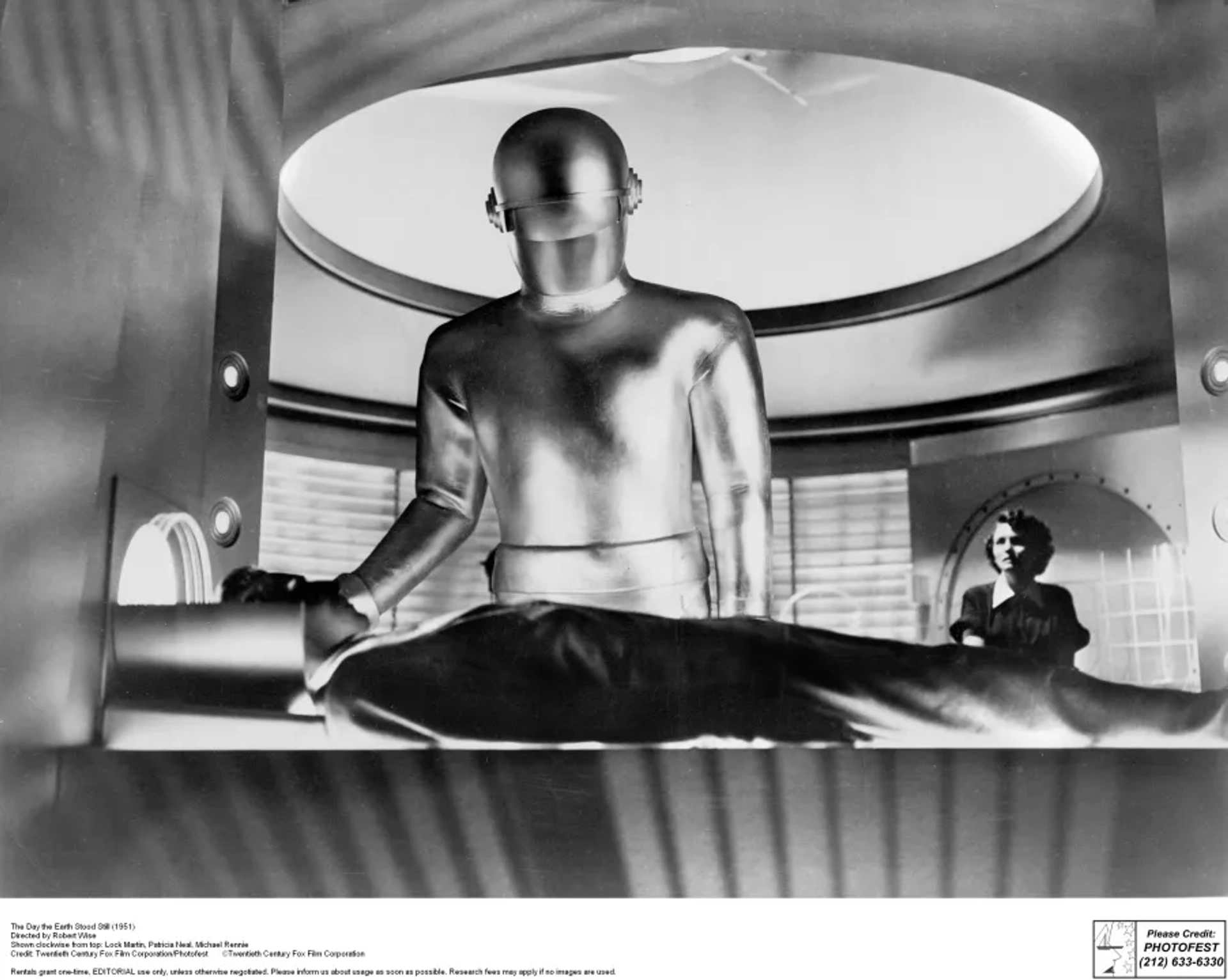 Lock Martin, Patricia Neal, and Michael Rennie in The Day the Earth Stood Still (1951)