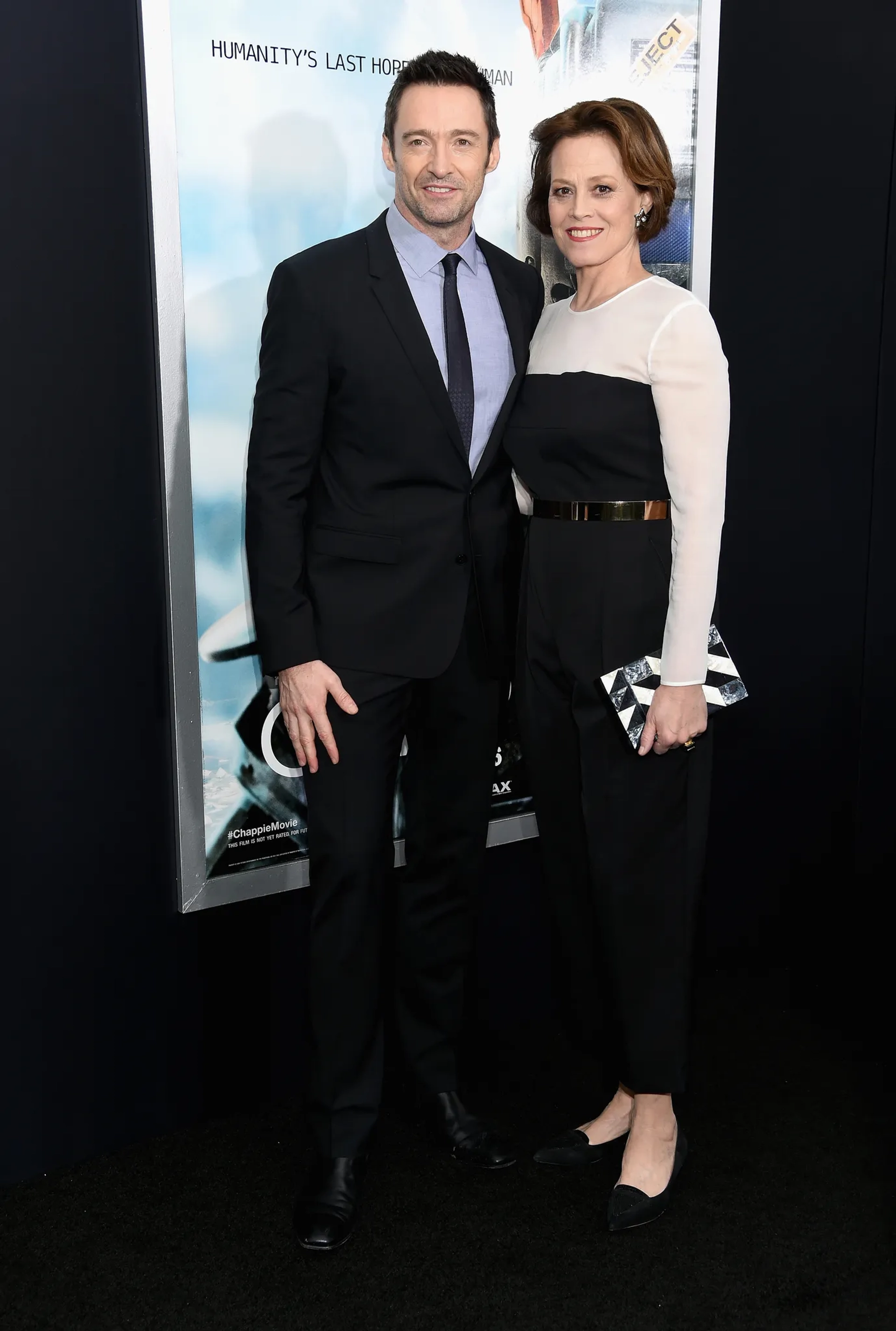 Sigourney Weaver and Hugh Jackman at an event for Chappie (2015)
