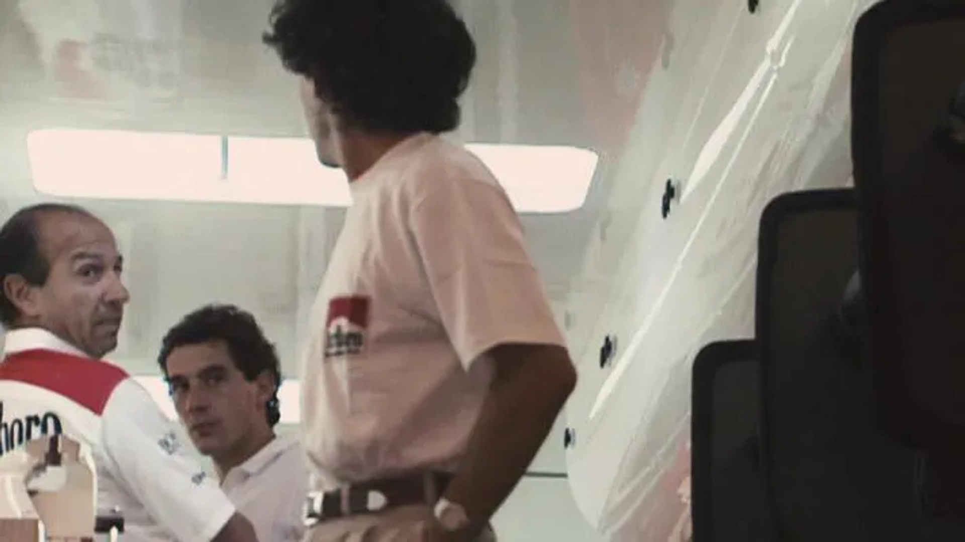 Ayrton Senna, Alain Prost, and Jo Ramírez in Senna (2010)