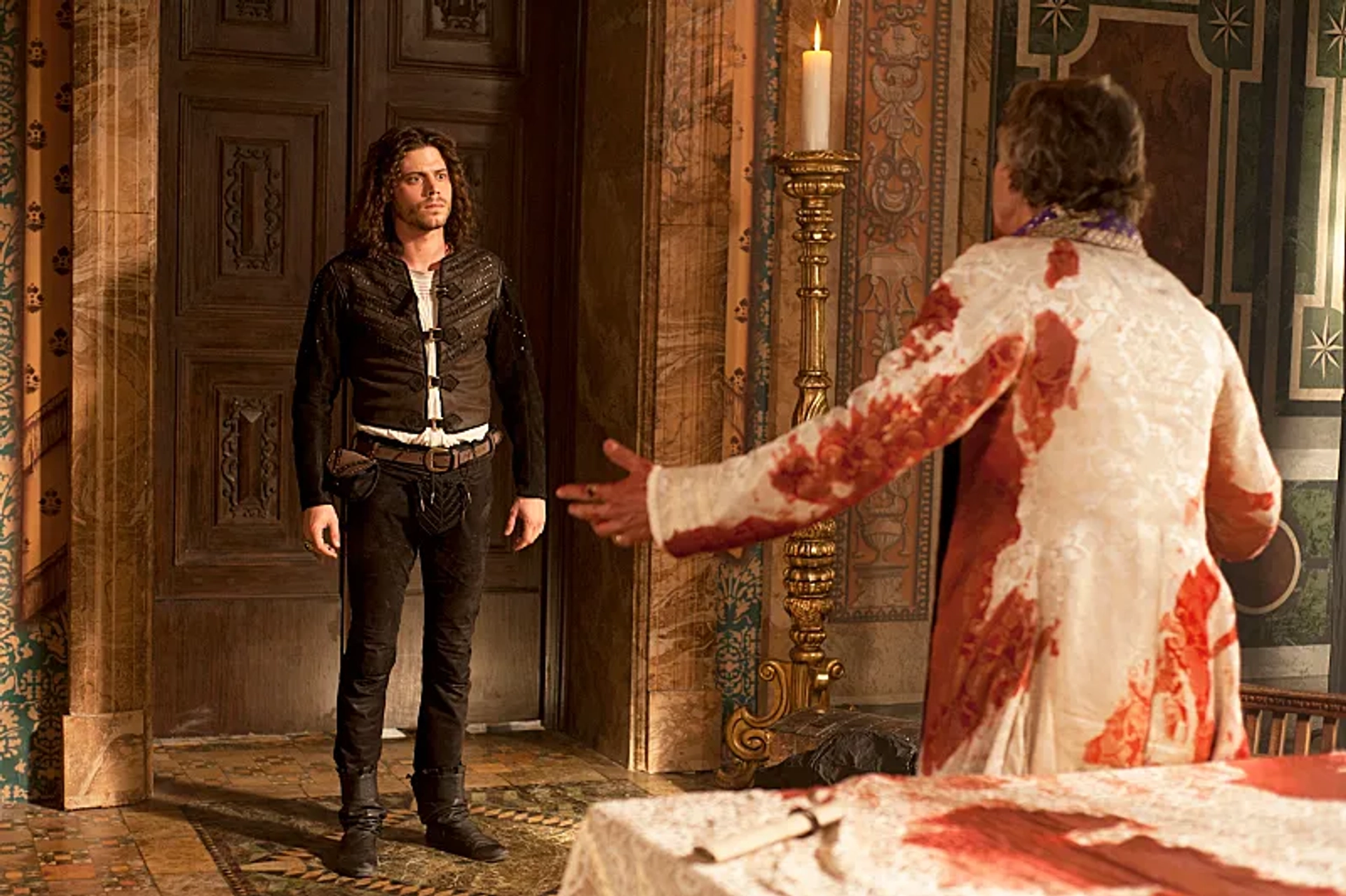 Jeremy Irons and François Arnaud in The Borgias (2011)
