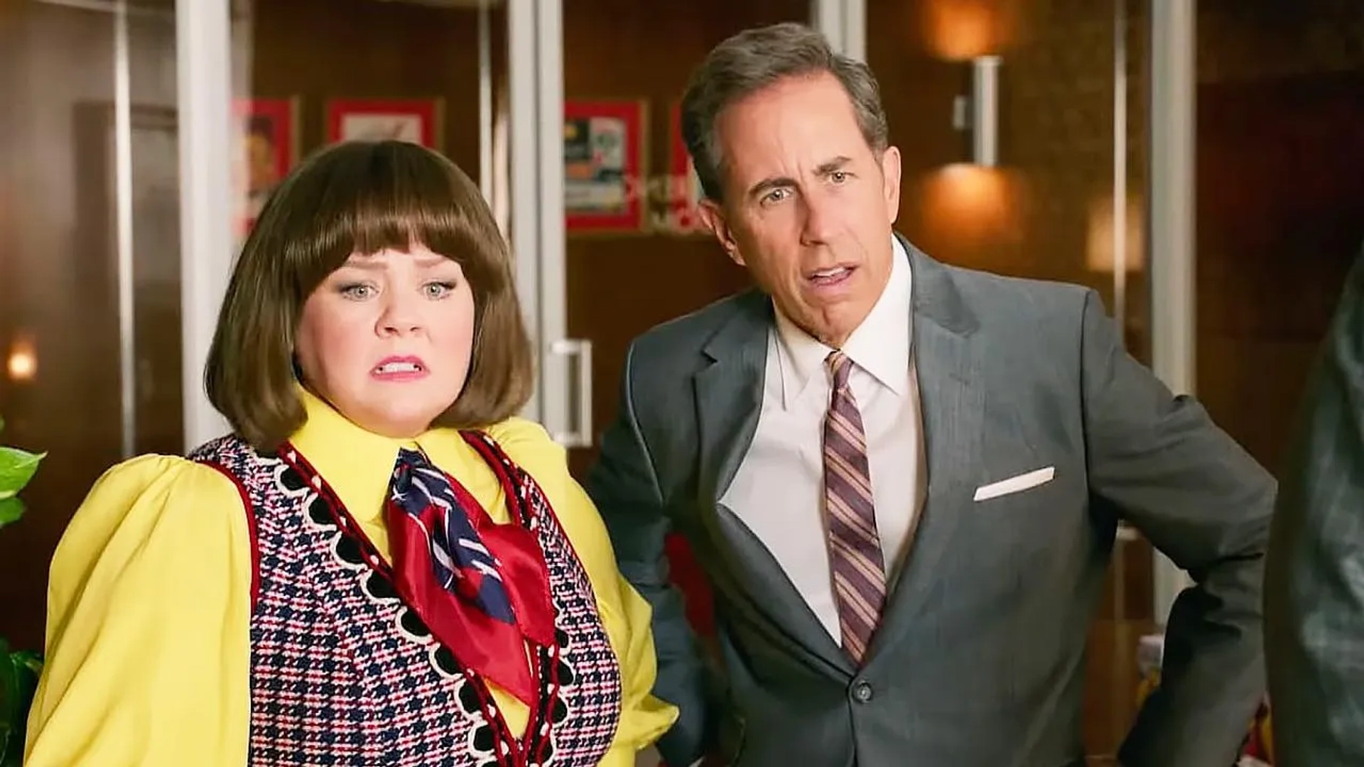Jerry Seinfeld and Melissa McCarthy in Unfrosted (2024)
